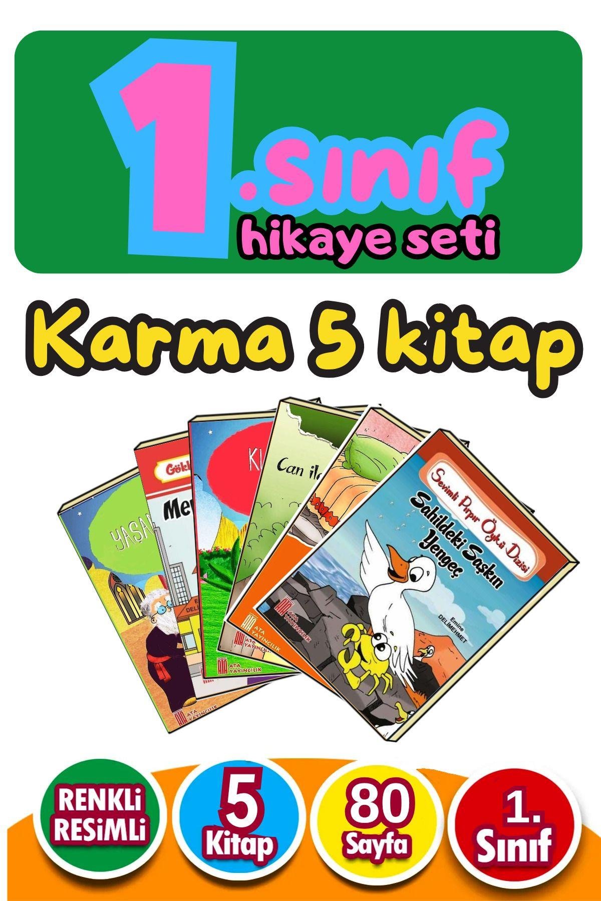 1.sınıflar Için Renkli Resimli Ve Sorulu 5'li Karma Hikaye Kitabı Seti