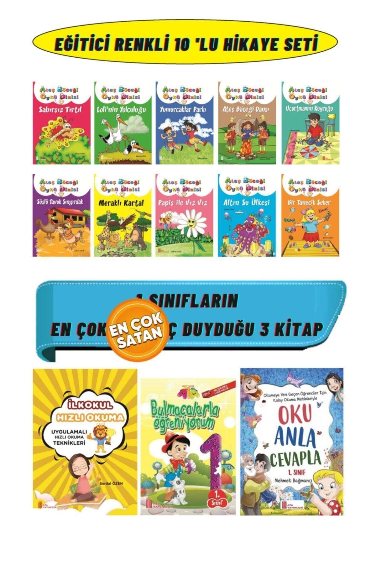 1.sınıflar Eğitici Renkli 10'lu Öykü Seti+hızlı Okuma+bulmacalarla Öğreniyorum+oku Anla Cevapla