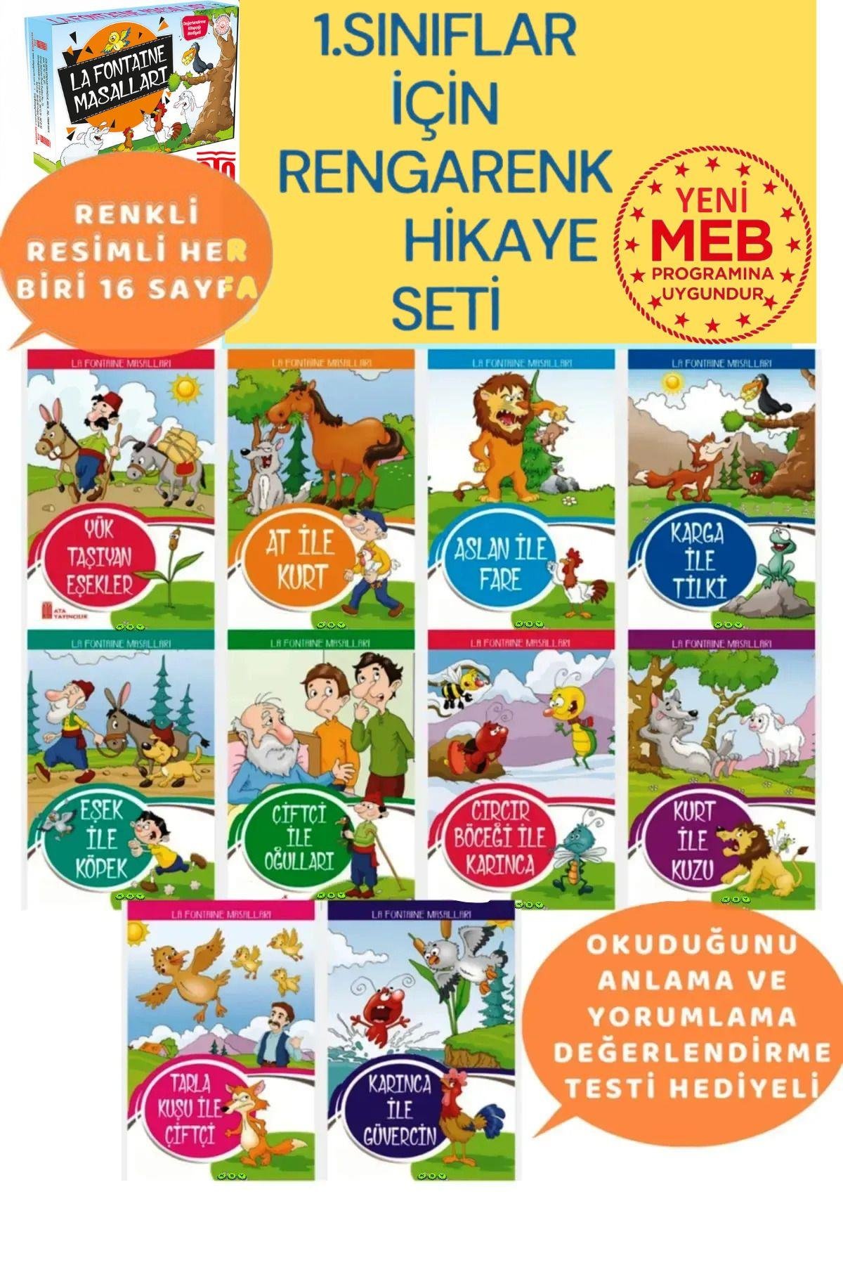 1.sınıflar Için Okumayı Sevdiren Öğretmen Tavsiyeli 10'lu Hikaye Kitabı Seti