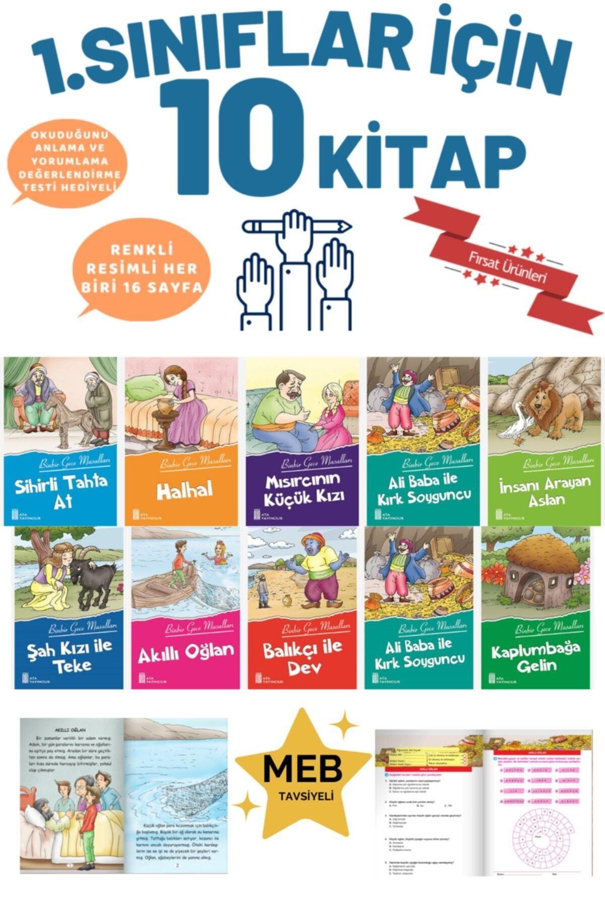 1.sınıflar Için Öğrencilerin Severek Okuyacakları Değerlerimize Uygun 10'lu Hikaye Kitabı Seti