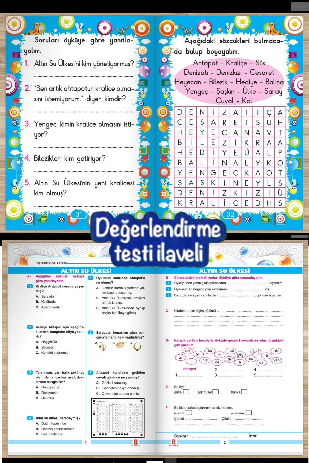 1.ve 2.sınıflar Hayvan Hikayeleri Dizisi (10 KİTAP) Değerlendirme Test Kitapçığı