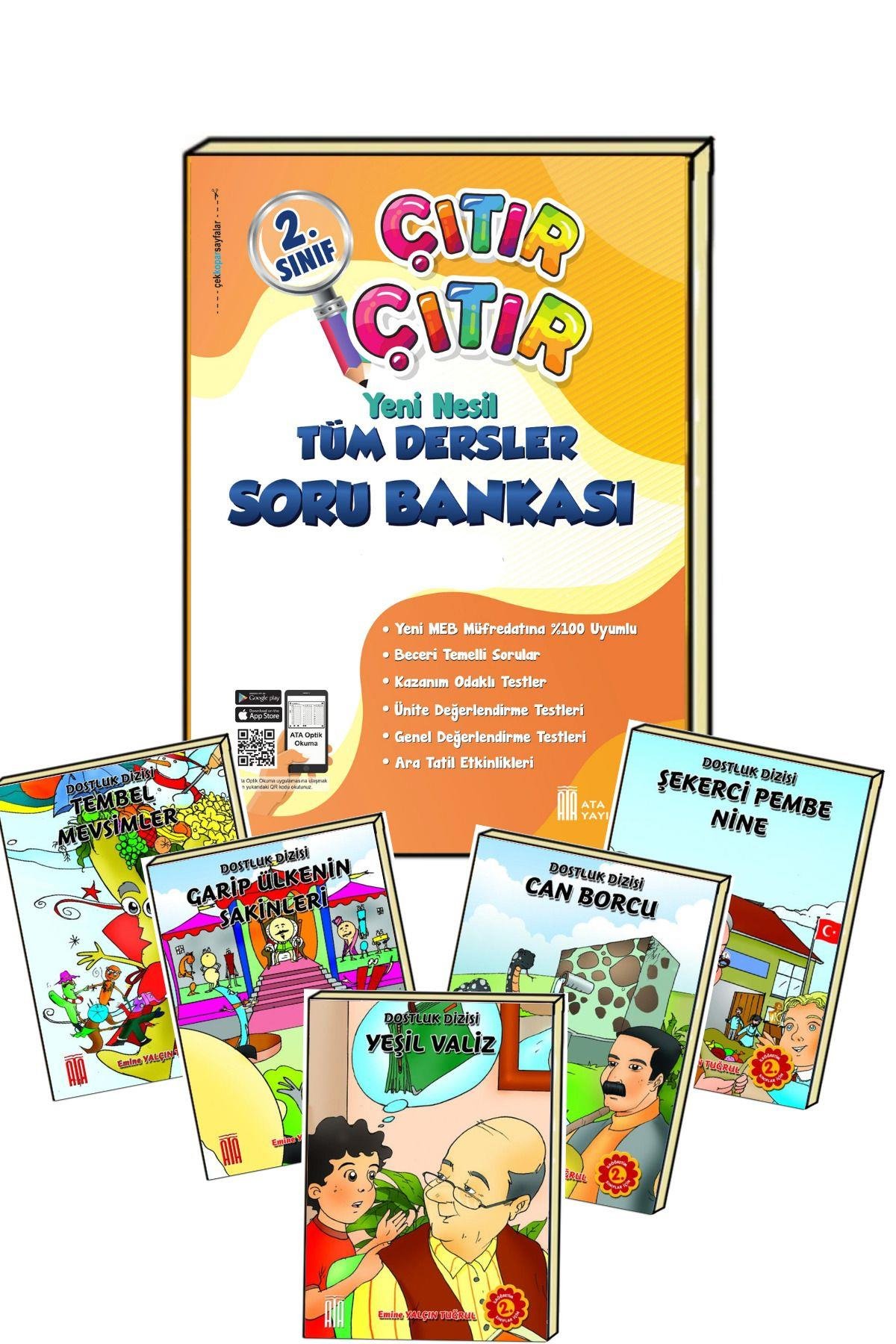 2. Sınıf Tüm Dersler Çıtır Çıtır Soru Bankası Seti Renkli 5'li Öykü Seti
