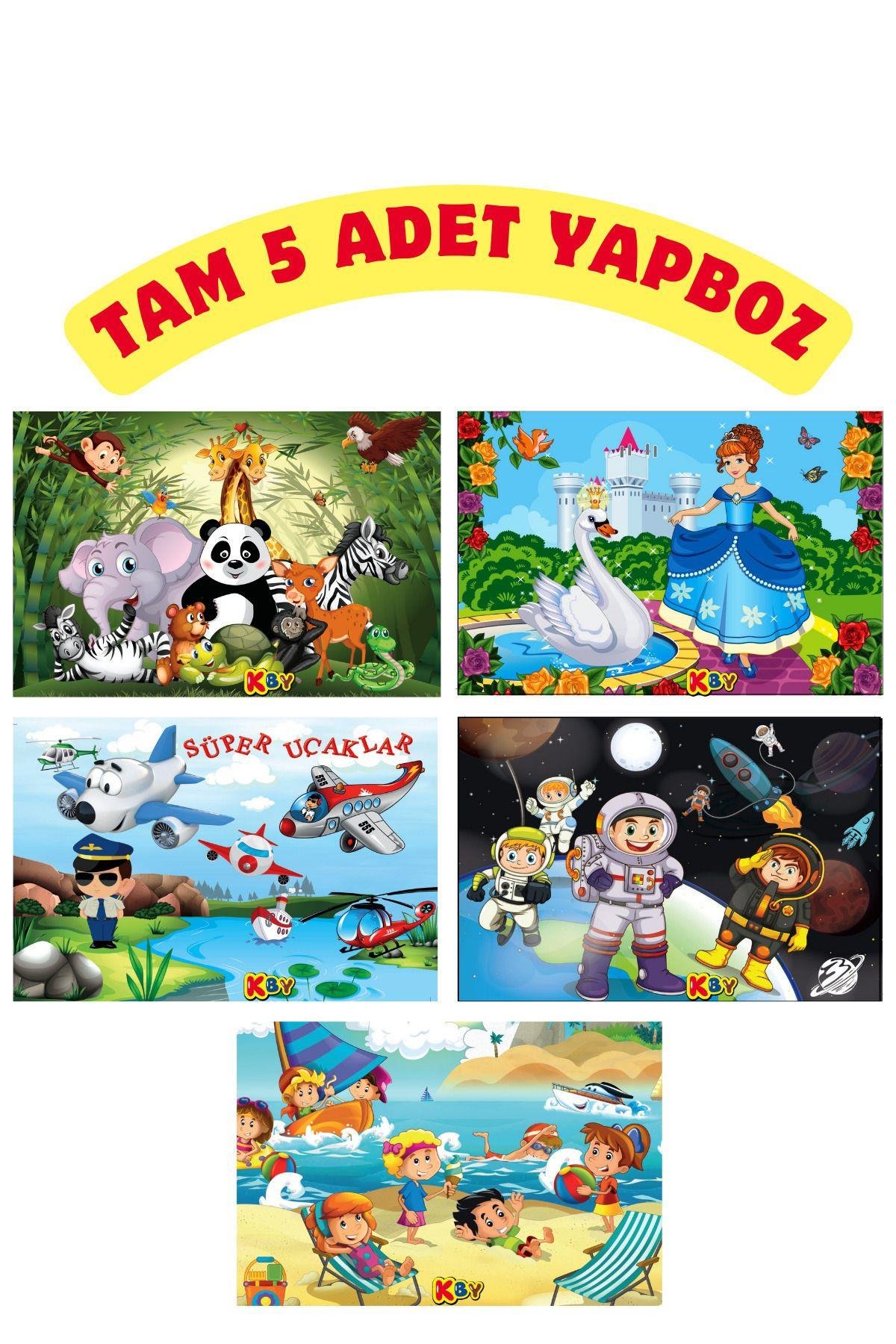 20x30cm Boyamalı Yapboz Seti 5'li - 5 Farklı Yapboz Görseldeki Gibi
