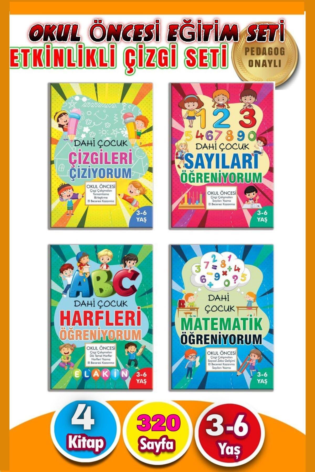 3-6 YAŞA UYGUN EĞİTİM VE BOYAMA SETİ(ÇİZGİ ÇALIŞMALARI-MATEMATİK-HARFLER-SAYILAR)4 BÜYÜK KİTAP