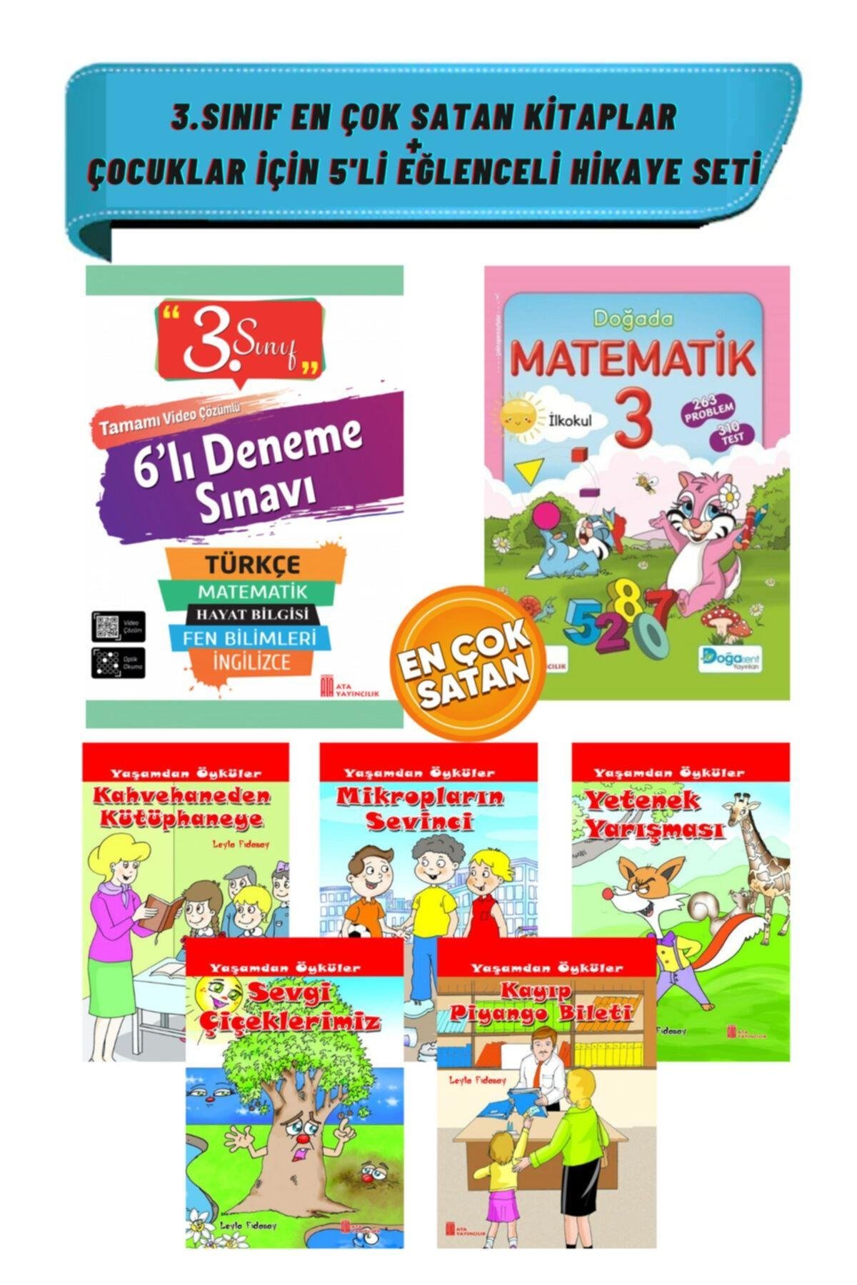 3.sınıf 6'lı Deneme+doğada Matematik+eğlenceli 5'li Hikaye Seti