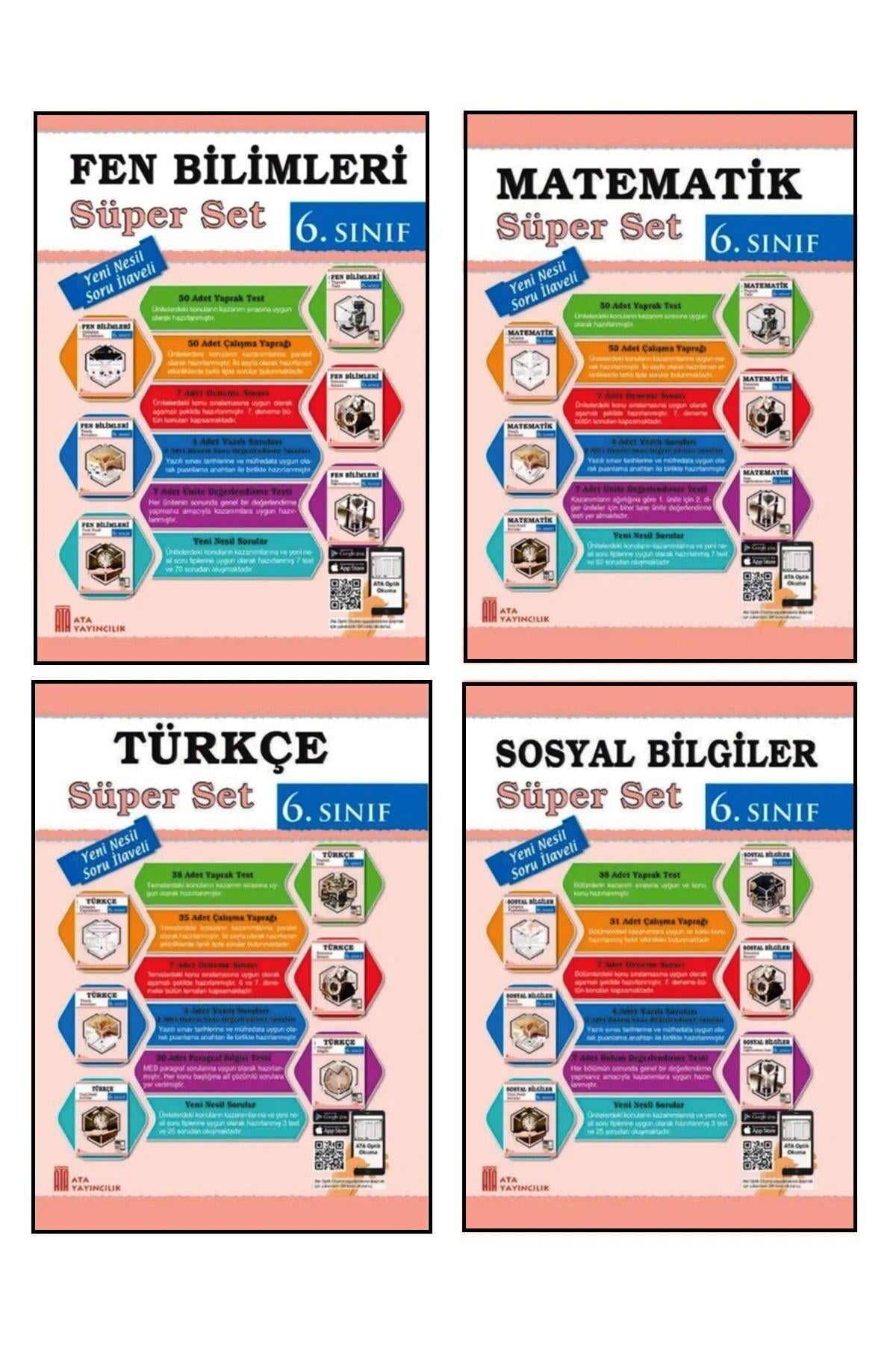 6. Sınıf Süper Set Soru Bankası Seti 4 Kitap