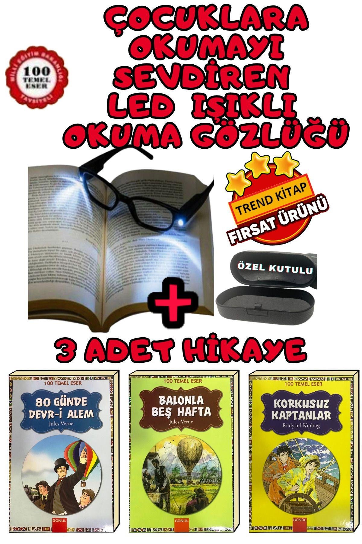 9-12 yaşa uygun 3 ADET MACERA KİTABI KARIŞIK SÜPER SET+OKUMA LED IŞIKLI GÖZLÜK