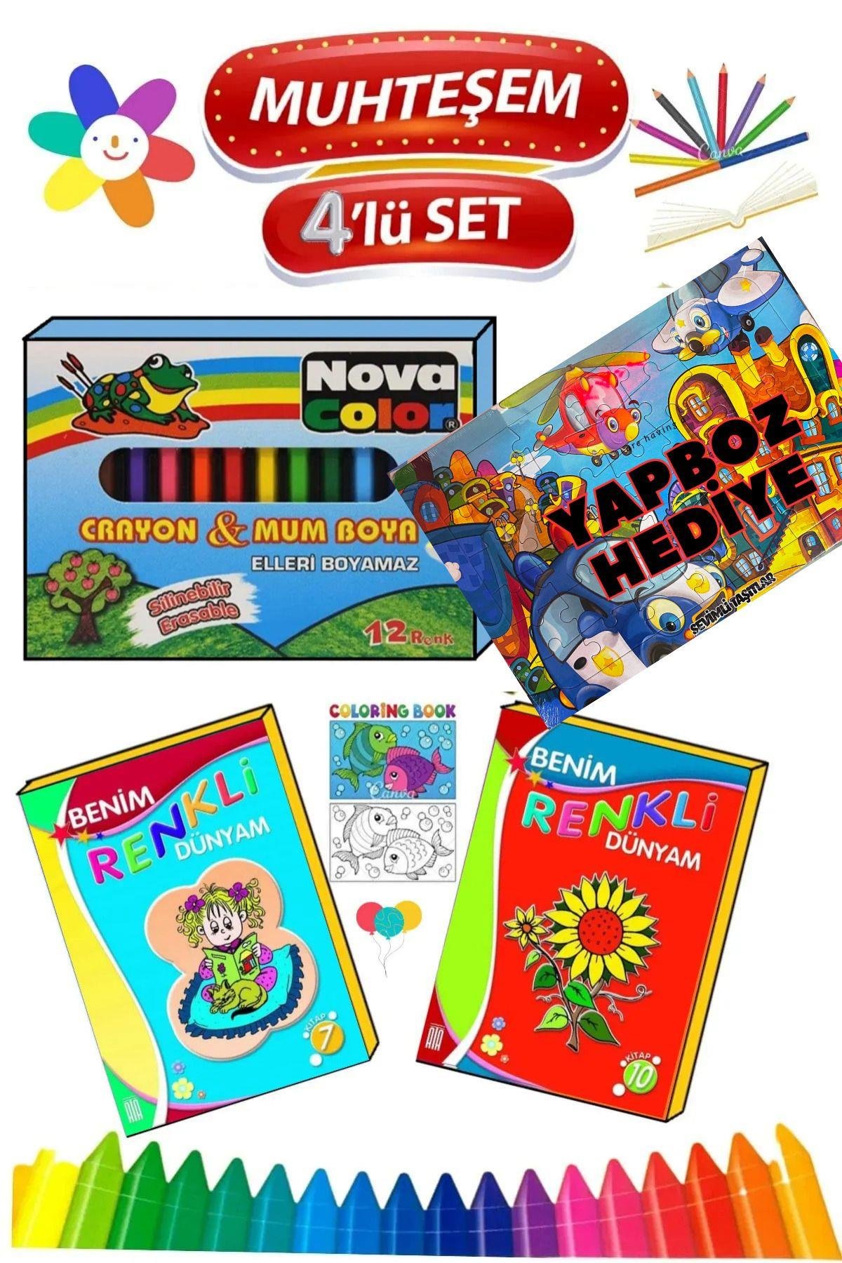 Boyama Kitabı Seti Mum Boya -yapboz
