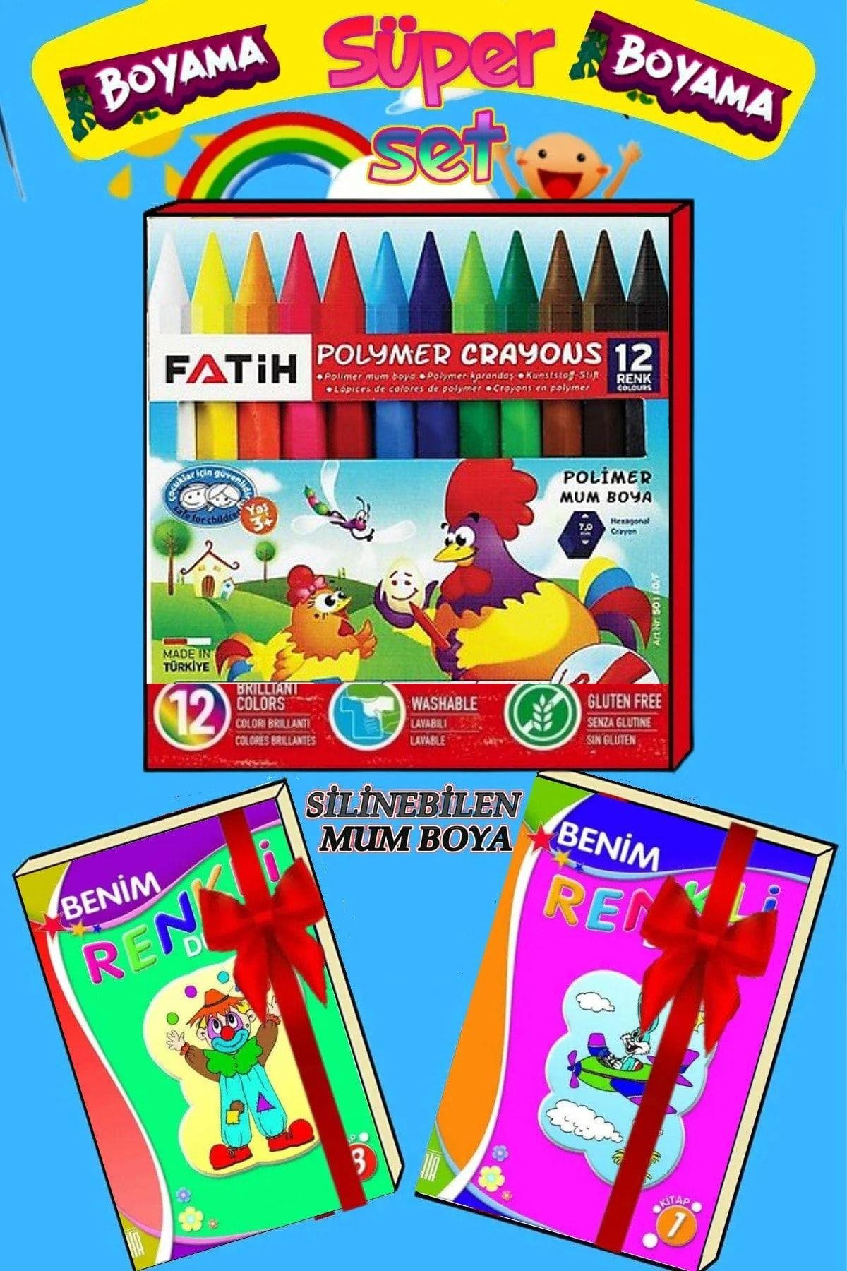 Çocuklar Için Boyama Kitabı Silinebilen Mum Boya