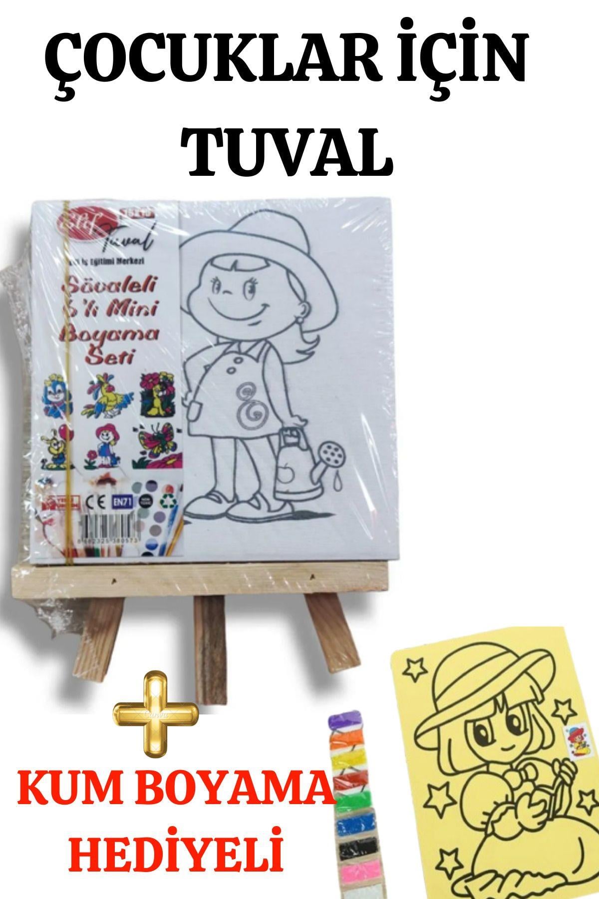 Çocuklar İçin Tuval Ve Kum Boyama Seti