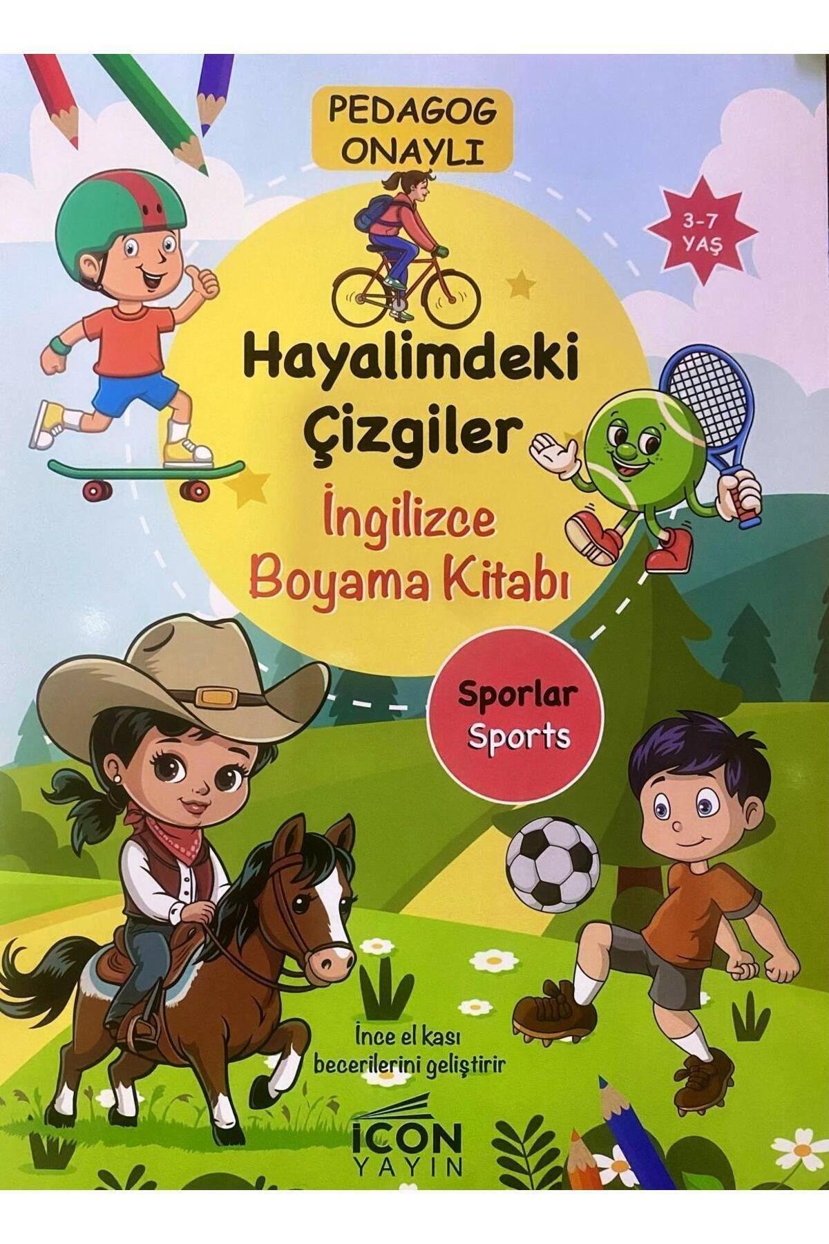 Eğlenceli 3-7 Yaşa Uygun Ingilizce Boyama Kitabı Seti 10 Kitap