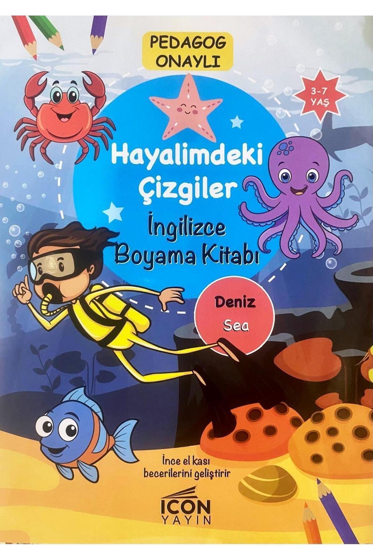 Eğlenceli 3-7 Yaşa Uygun Ingilizce Boyama Kitabı Seti 10 Kitap