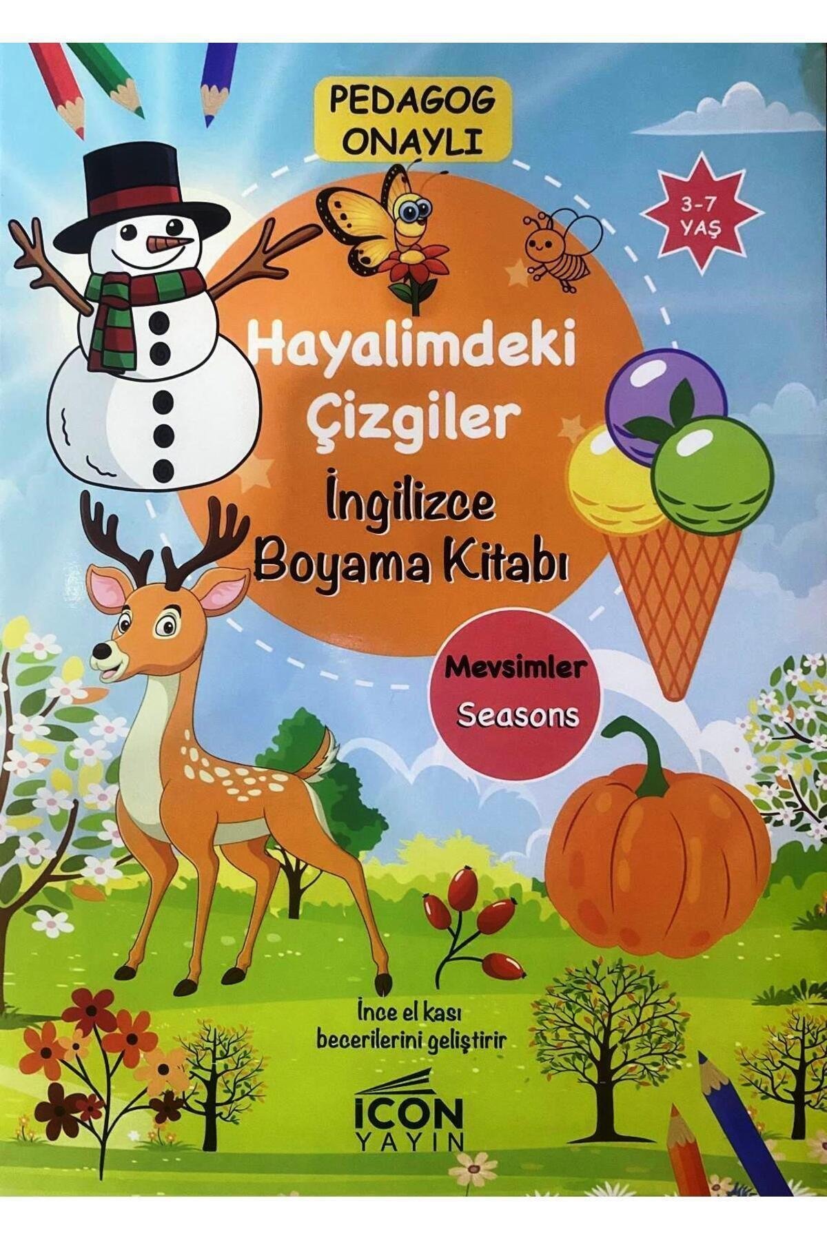 Eğlenceli 3-7 Yaşa Uygun Ingilizce Boyama Kitabı Seti 10 Kitap