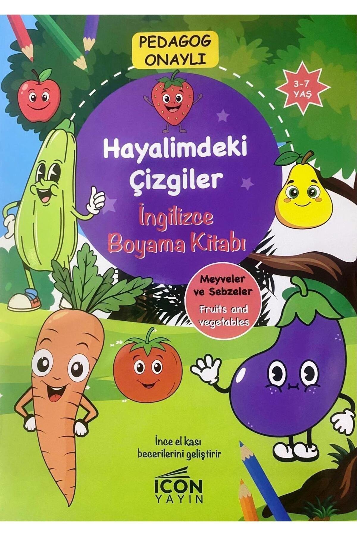 Eğlenceli 3-7 Yaşa Uygun Ingilizce Boyama Kitabı Seti 10 Kitap