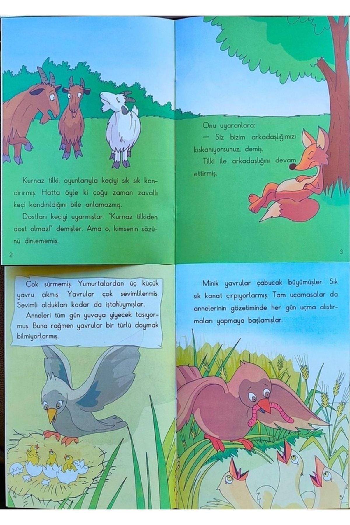Ezop Masalları Seti 1. Sınıflar İçin Büyük Boy Resimli 15 Kitap