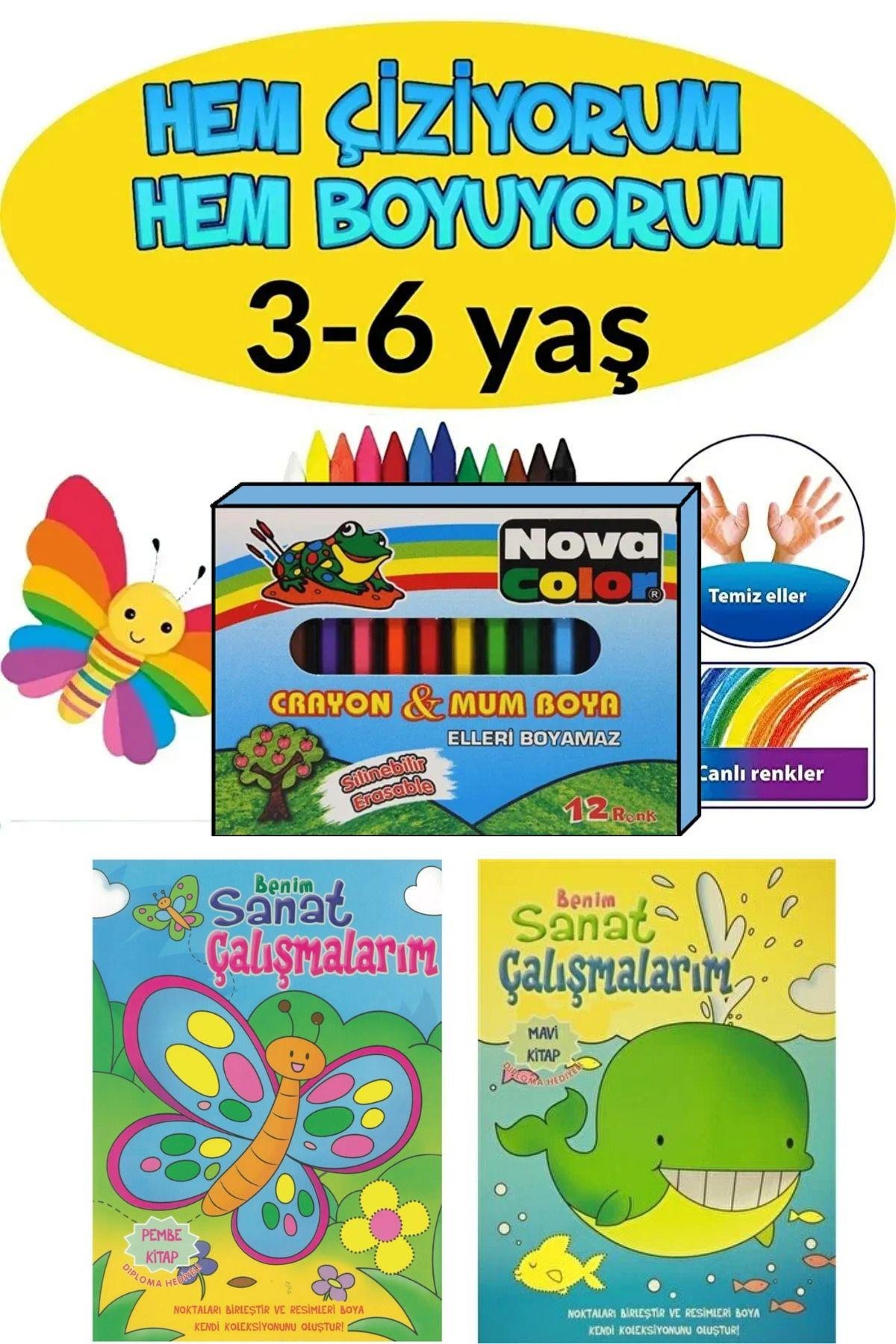 Hem Çiziyorum Hemde Boyuyorum seti silinebilen Mum boya