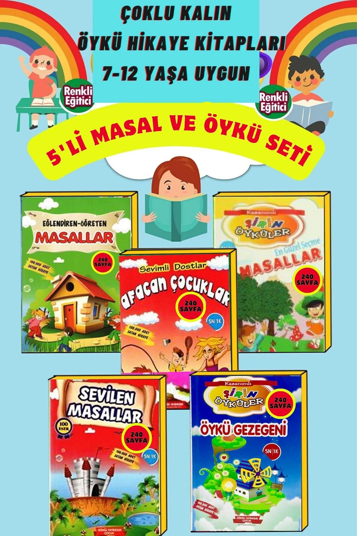 Hikayeler Tatlımı Tatlı 5'li Kalın Ciltli Kitap Seti