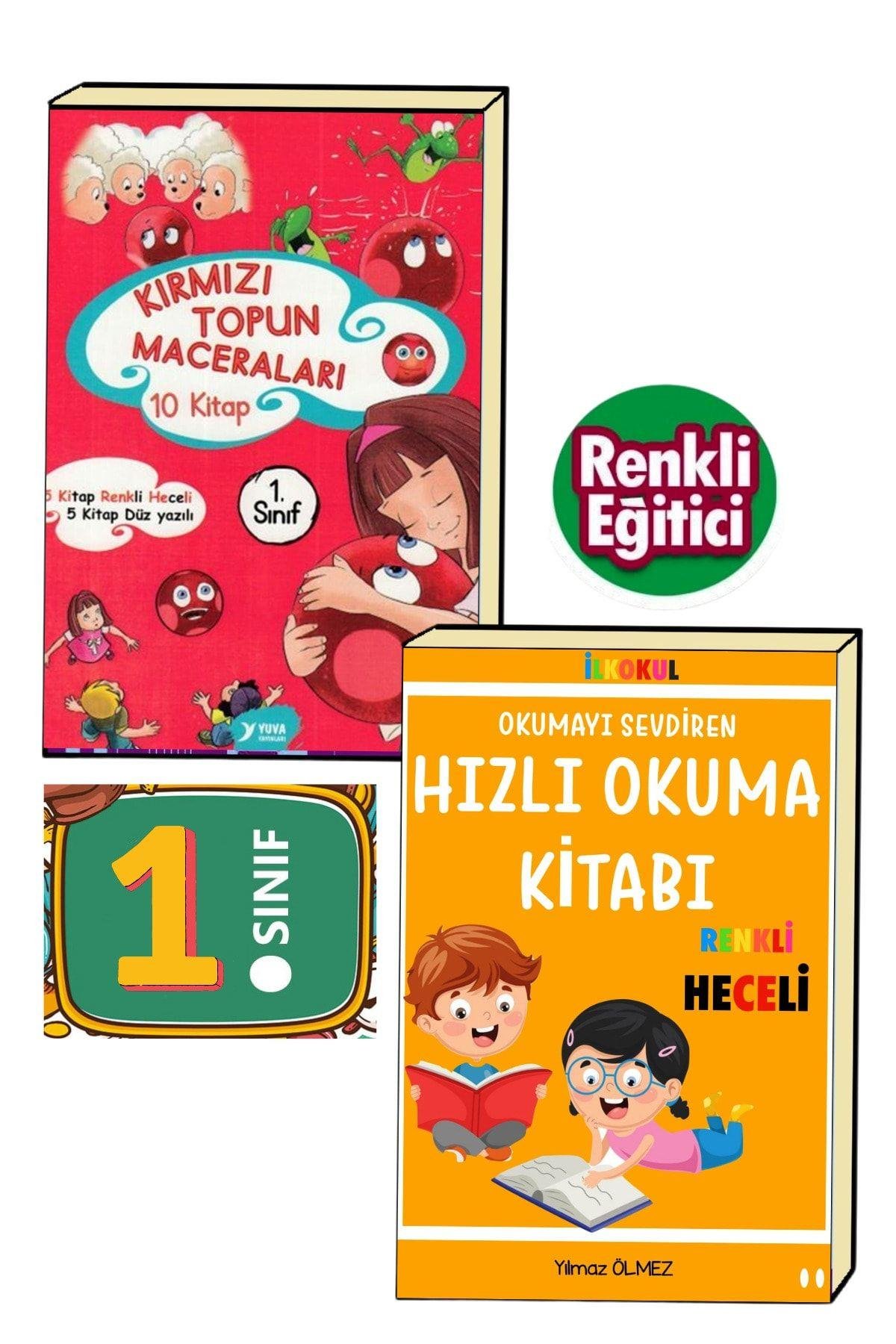 Kırmızı Topun Maceraları 1. Sınıf Renkli Heceli Düz Yazı 10 Kitap