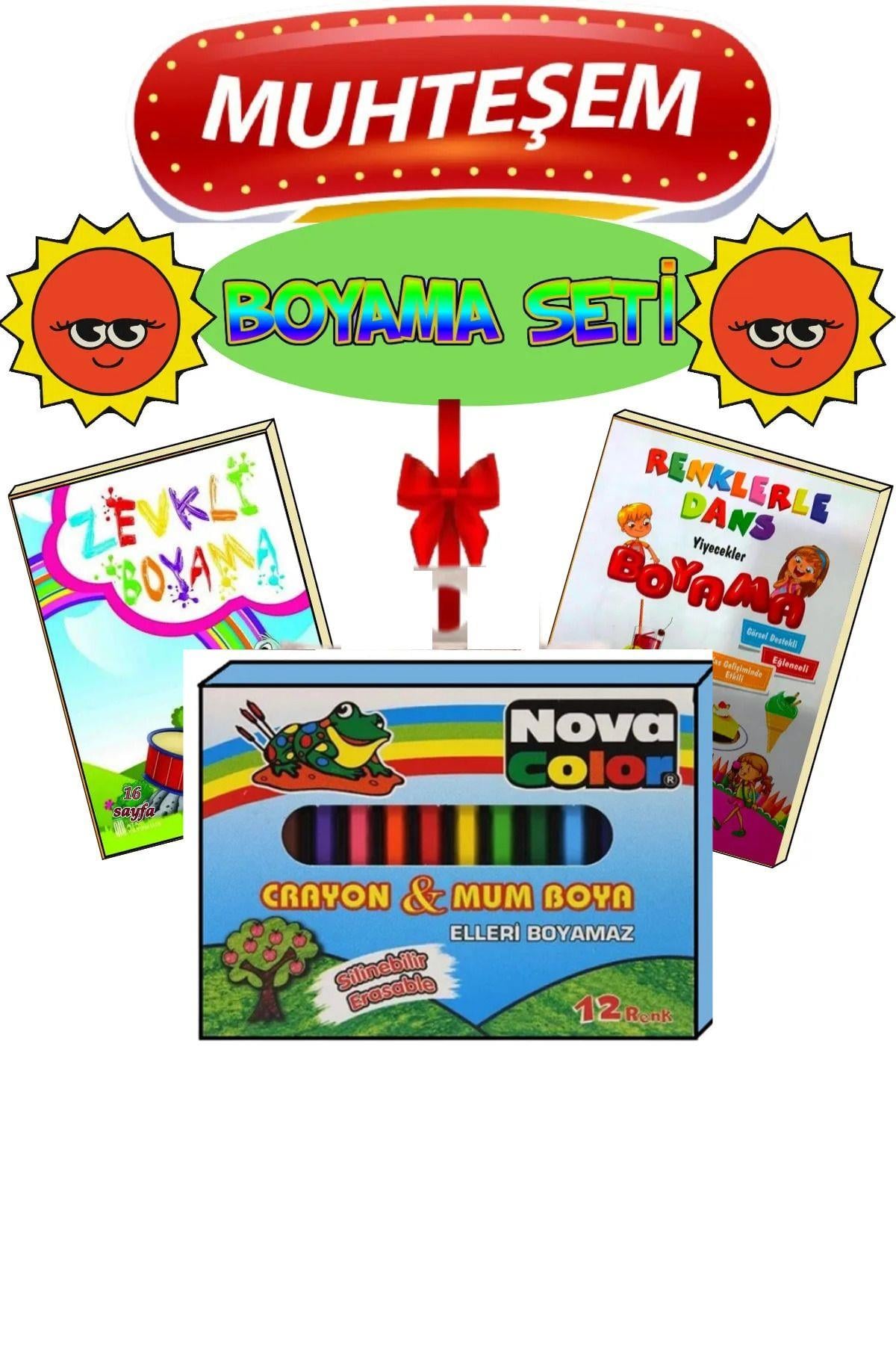 Muhteşem 2 Adet Boyama Kitabı Ve Silinebilen Mum Boya