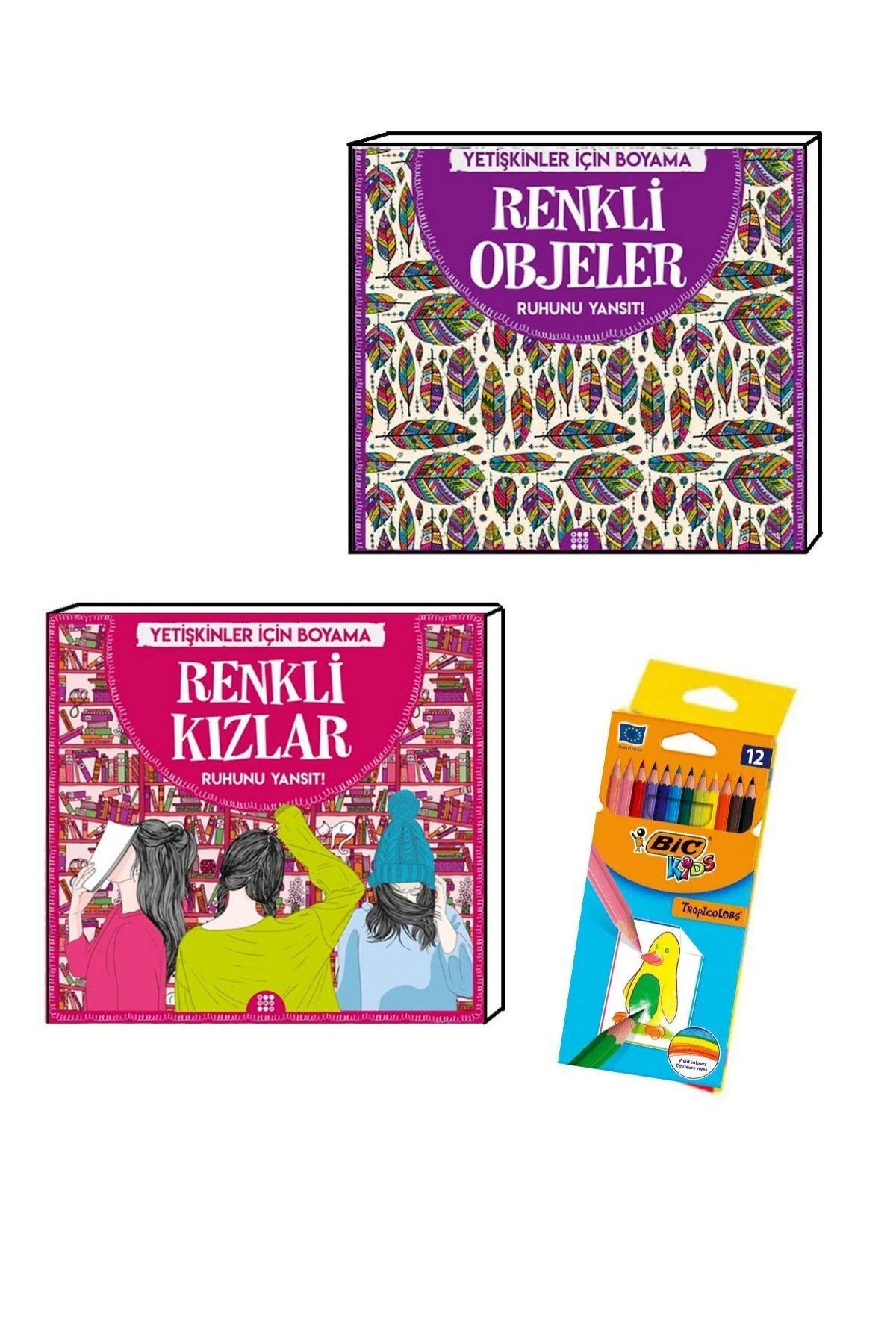 Mutlu Ol - Bahar Mandala Boyama Kitabı 12 Renk Playdoh Kuru Boya