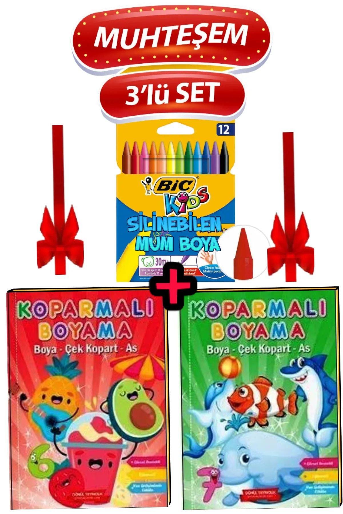 Okul Öncesi 3-6 yaşa uygun boyama etkinlik seti 12'li mum boyalı
