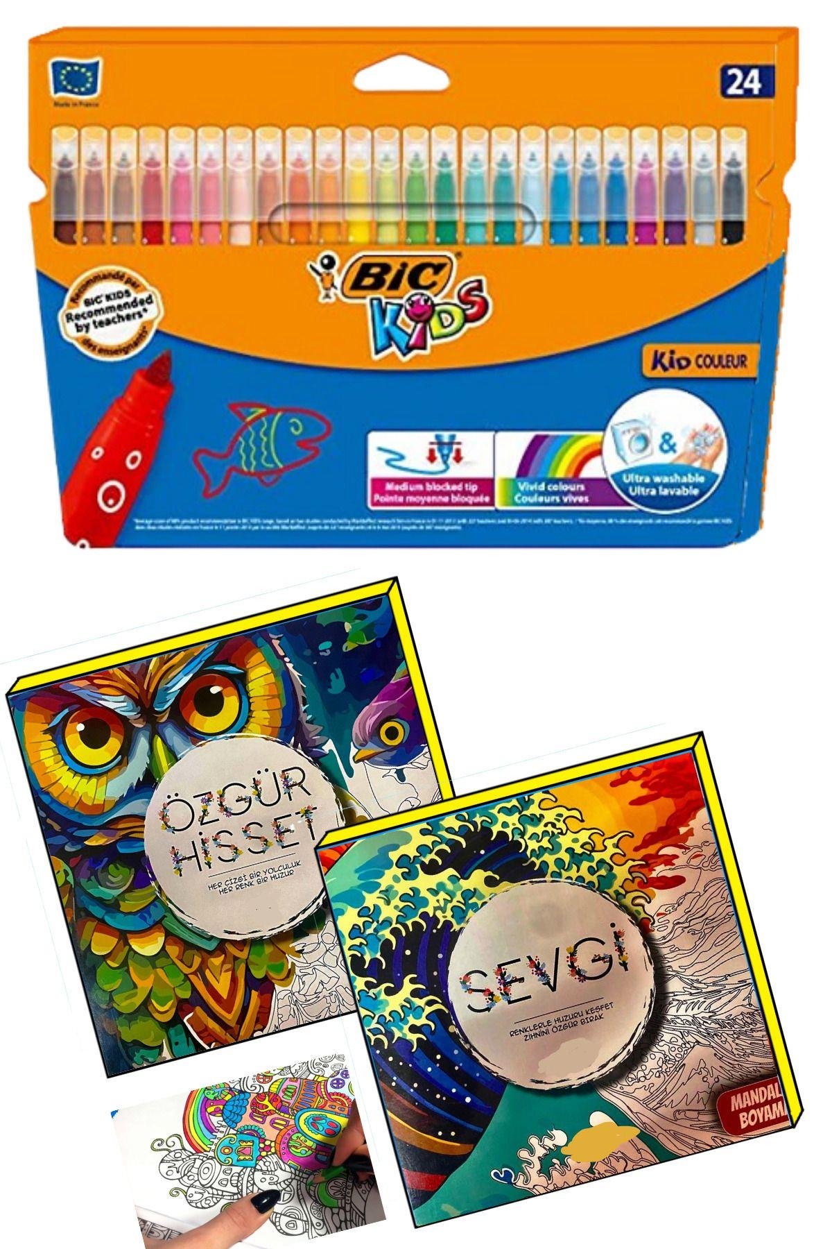 Terapi Mandala Büyükler Için Boyama Seti - 2 Kitap Ve 24'lü Keçeli Kalem Nova