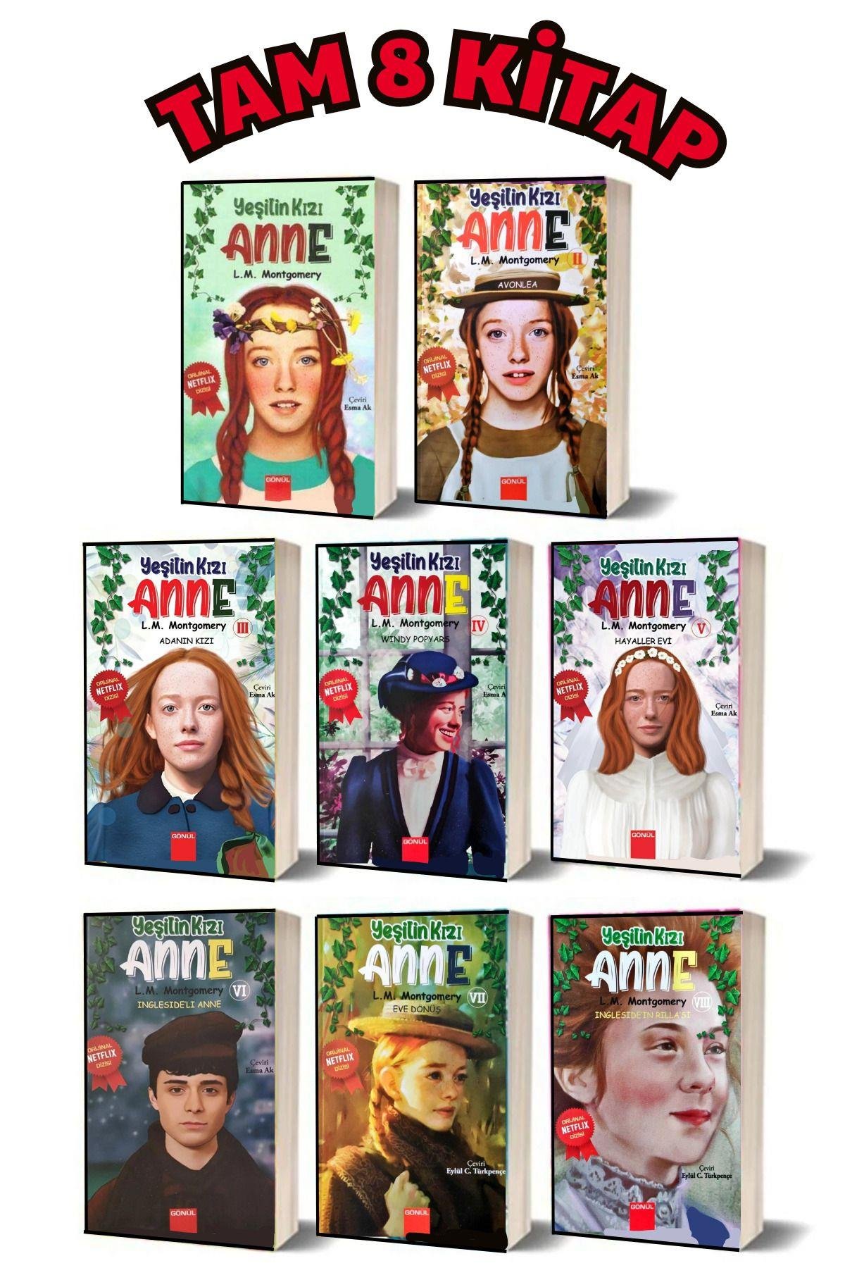 Yeşilin Kızı Anne seti tam 8 kitap (Lucy Maud Montgomery)