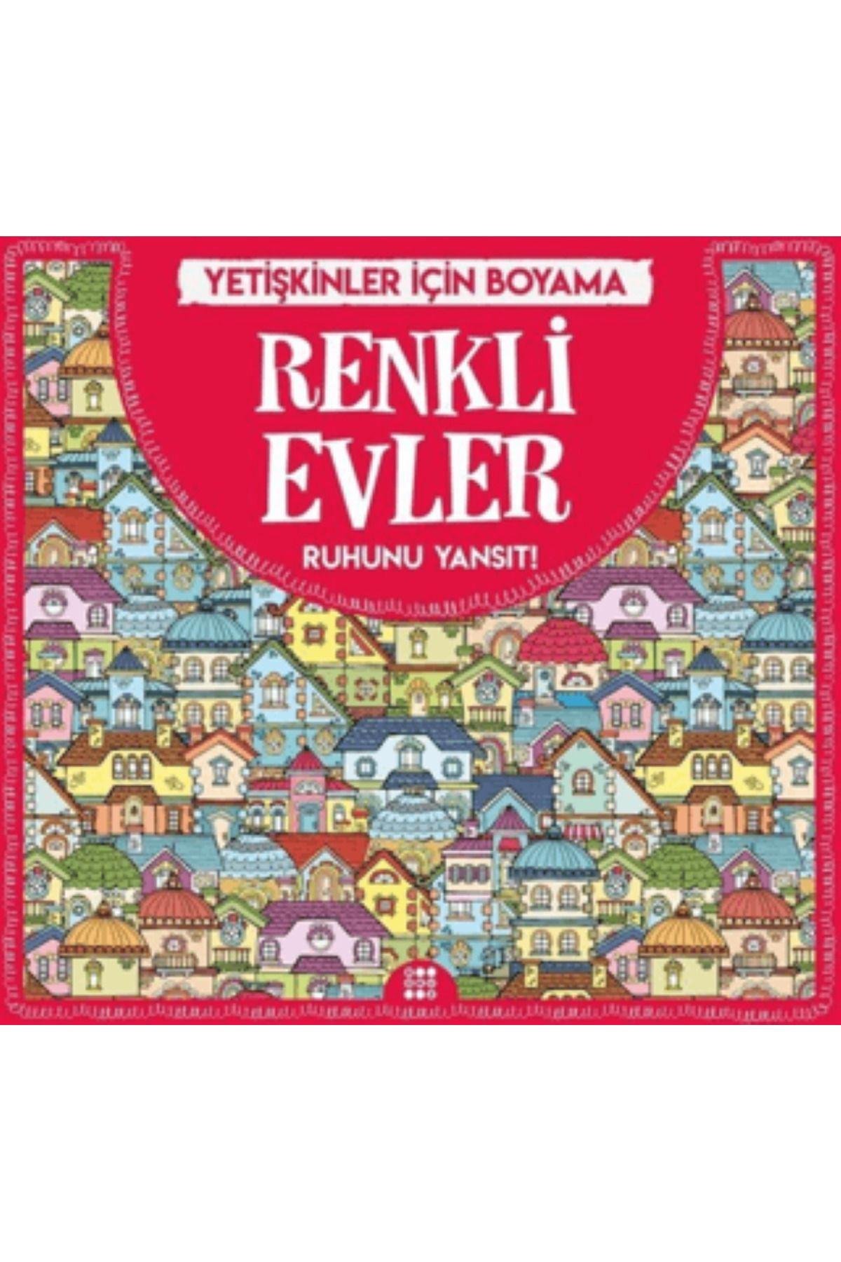 Yetişkinler İçin Renkli Boyama Seti (3 Kitap) Renkli Kızlar, Renkli Evler, Renkli Objeler