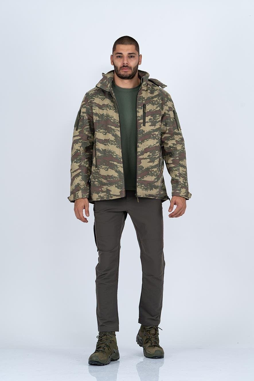 Combat Tactical Outdoor Kamuflaj Mont Su Rüzgar Geçirmez Erkek Softtjell Mont - 305