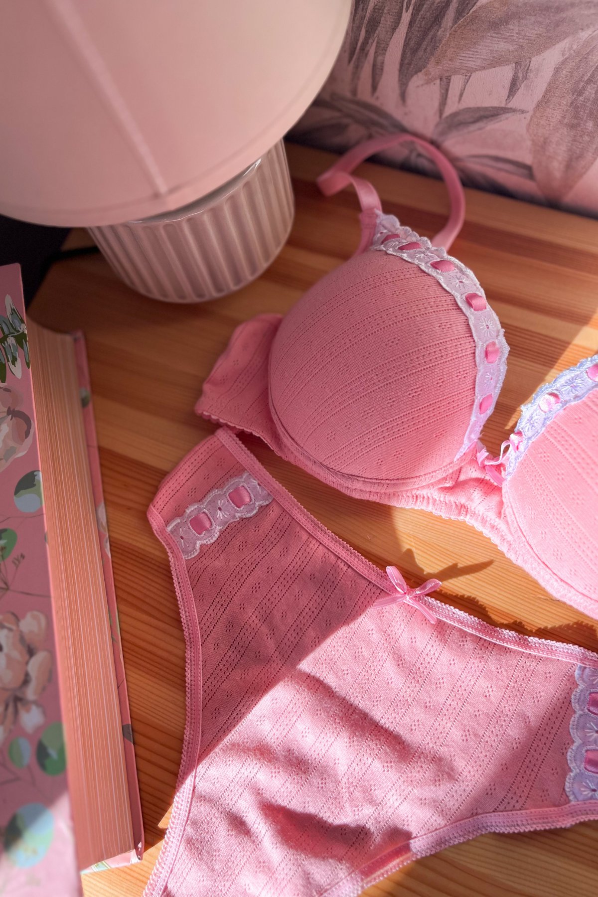 Juliet – Baby Rose Jakarlı Pamuklu Sütyen Takımı