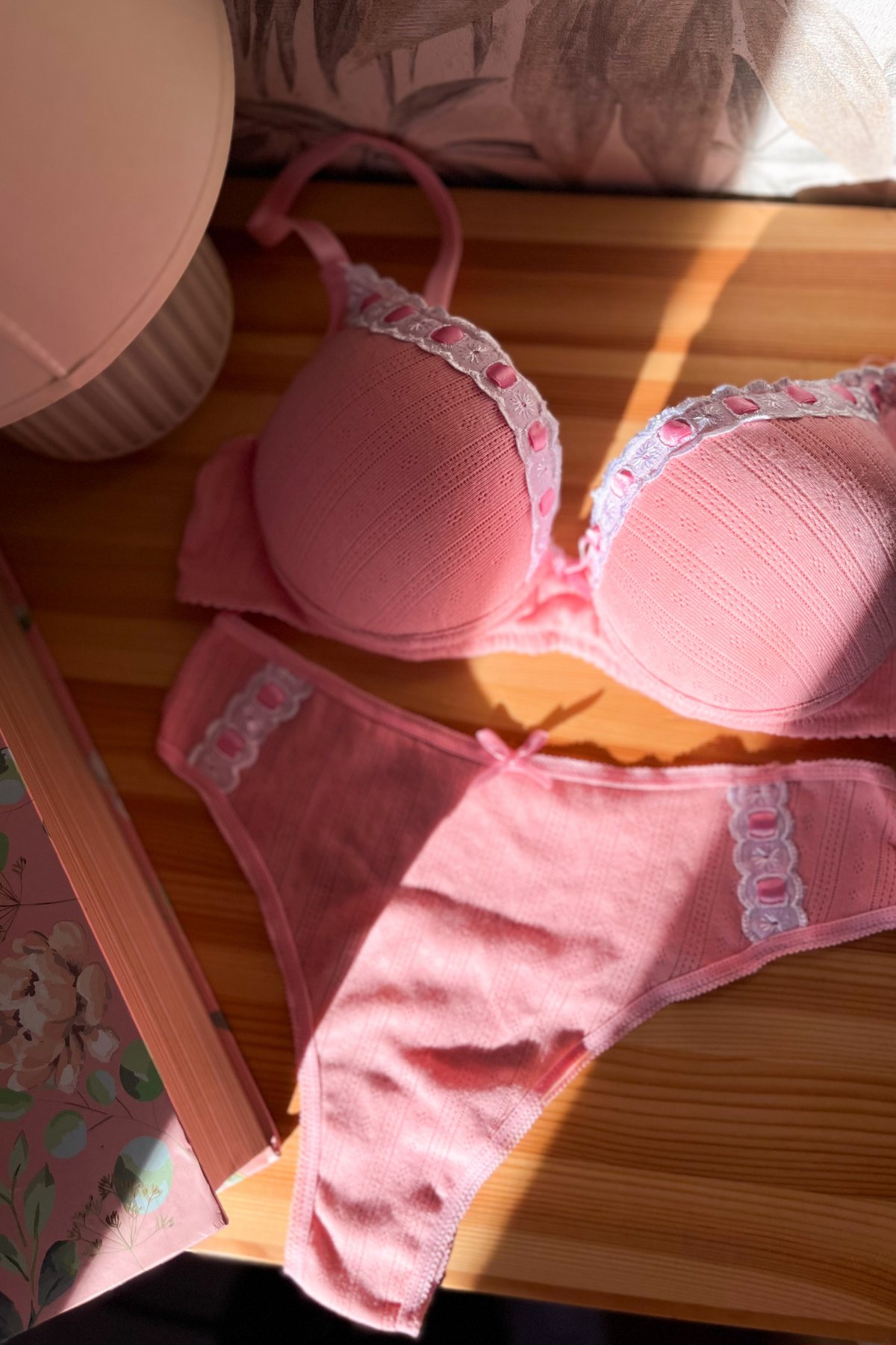 Juliet – Baby Rose Jakarlı Pamuklu Sütyen Takımı