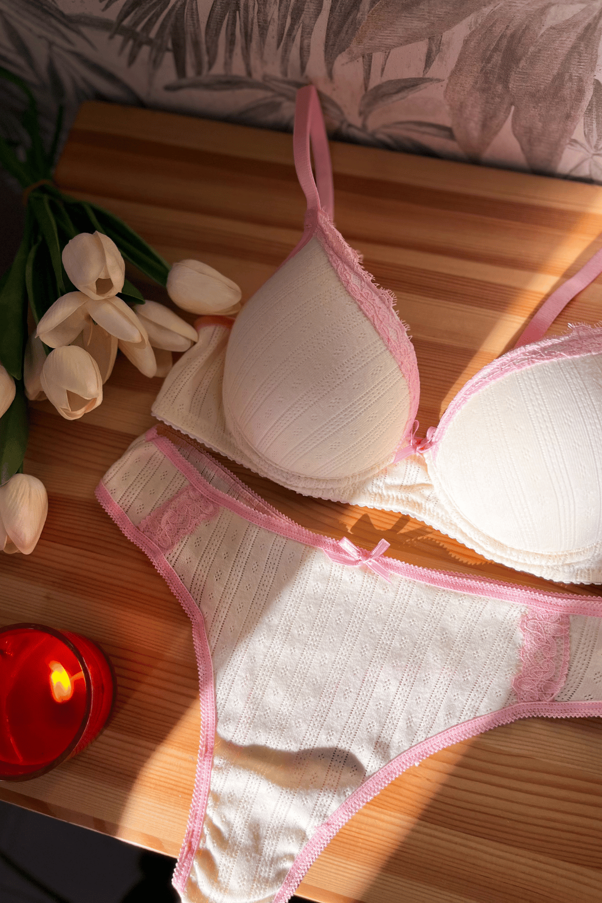 Juliet – Butter Cream Jakarlı Pamuklu Sütyen Takımı