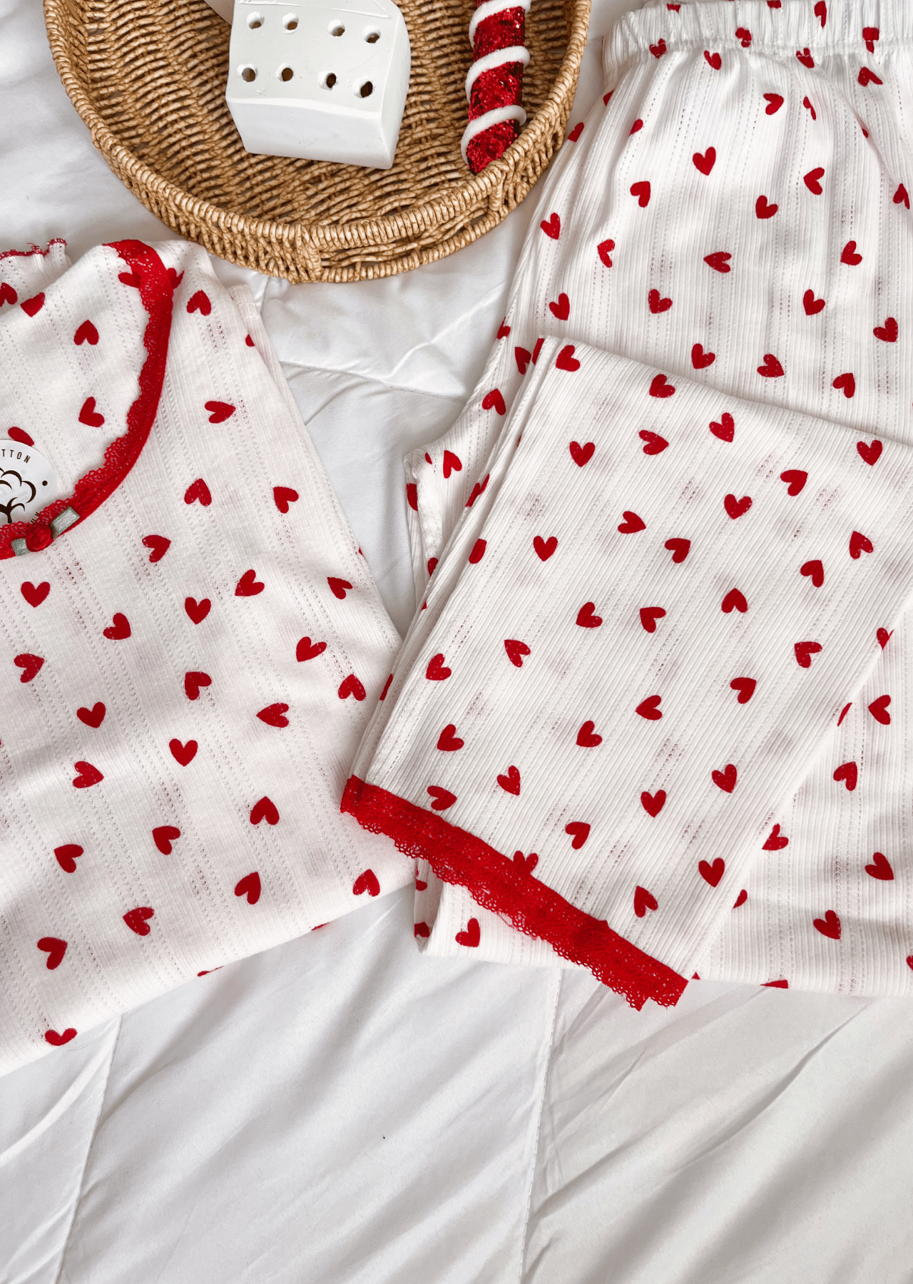 Lavina %100 Pamuklu Kalp Desenli Pijama Takımı