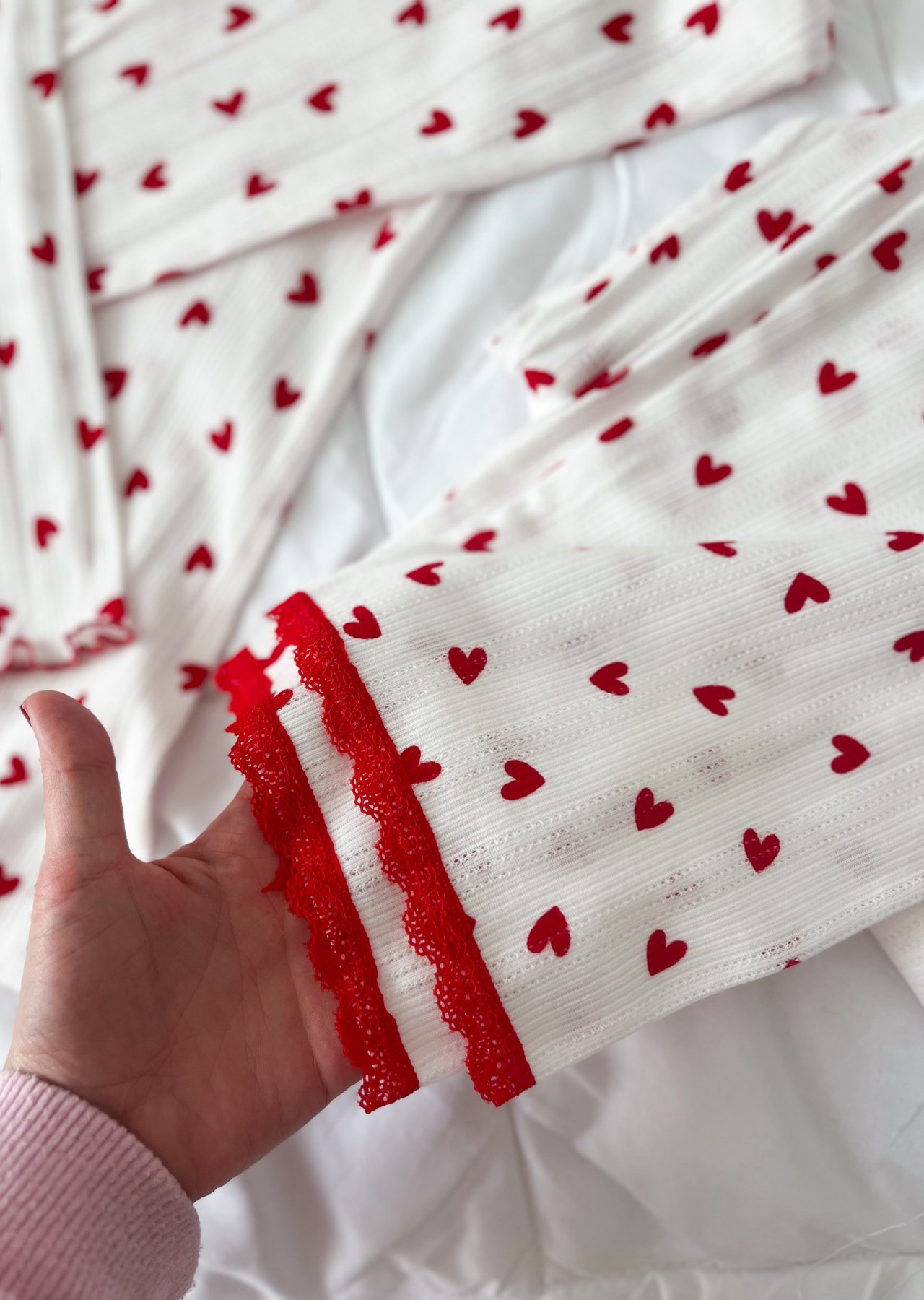 Lavina %100 Pamuklu Kalp Desenli Pijama Takımı