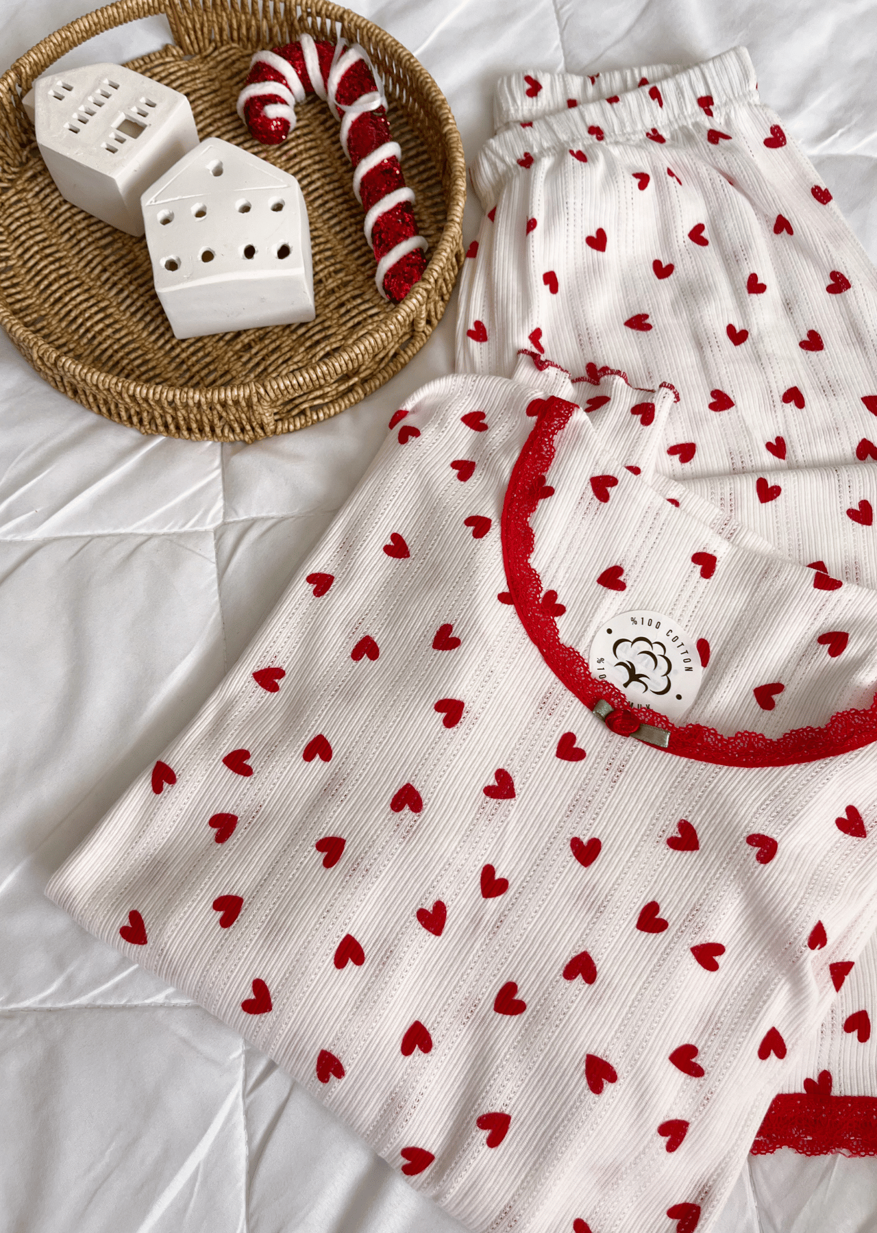 Lavina %100 Pamuklu Kalp Desenli Pijama Takımı