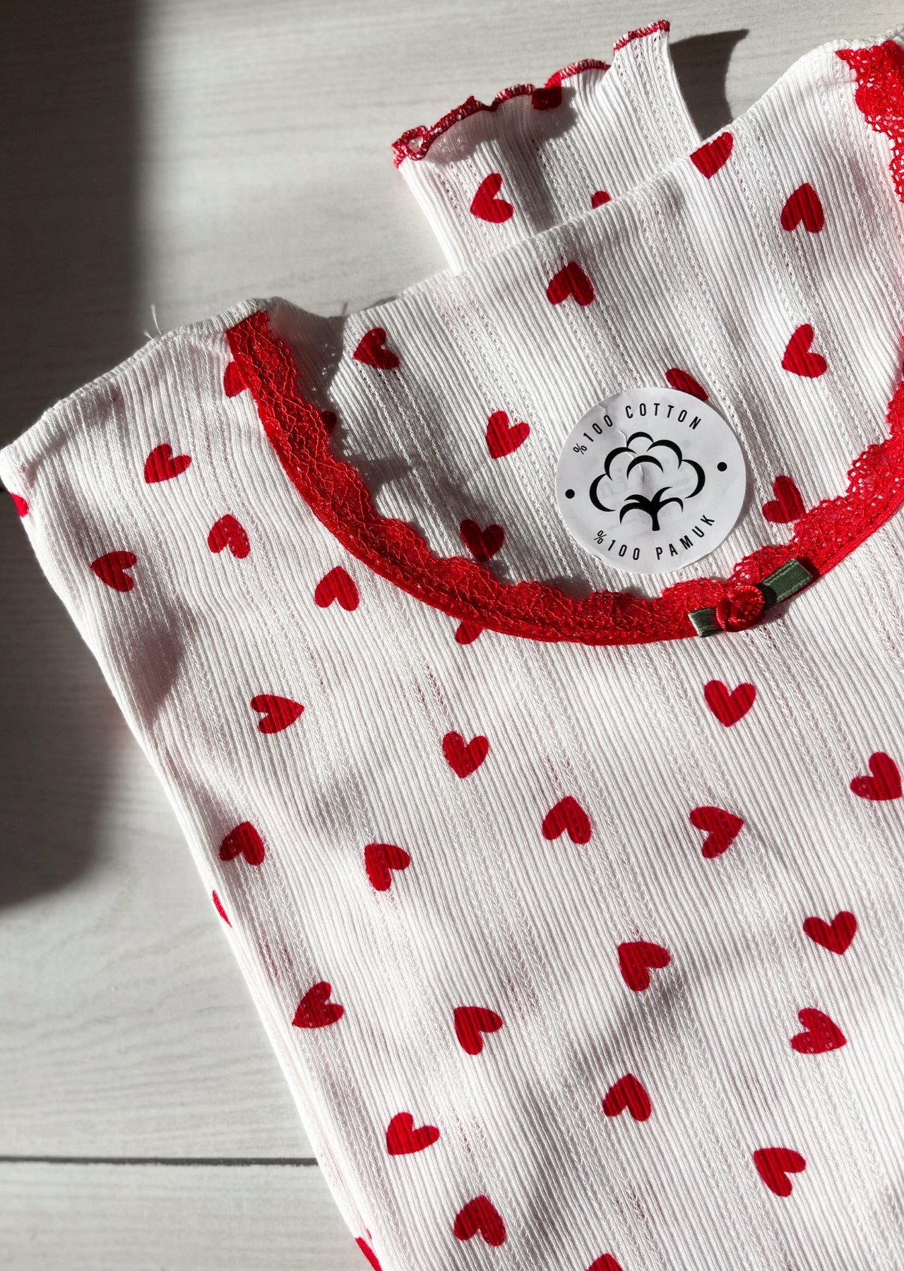 Lavina %100 Pamuklu Kalp Desenli Pijama Takımı
