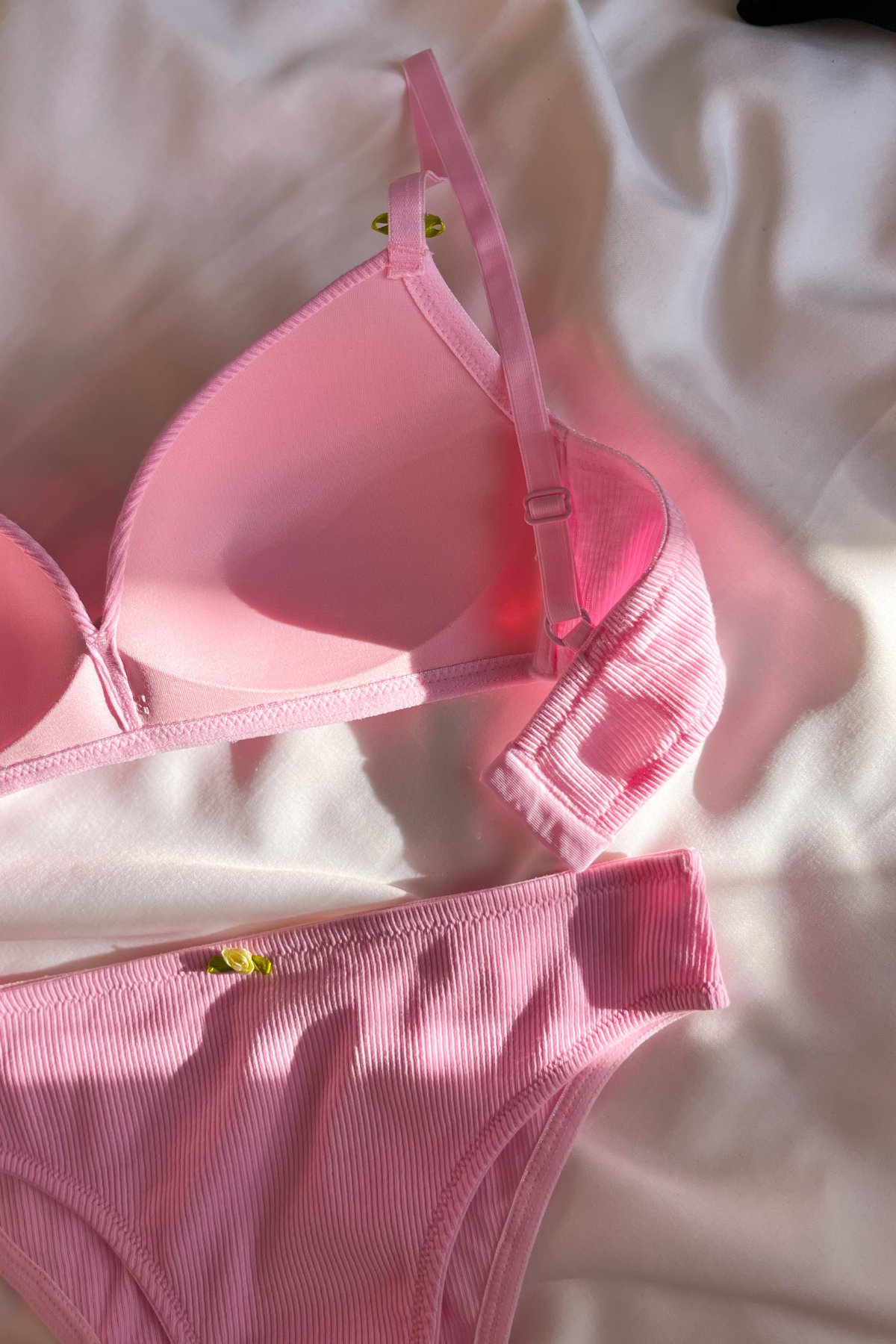 Mayda Pembe Balensiz Pamuklu Sütyen Takımı