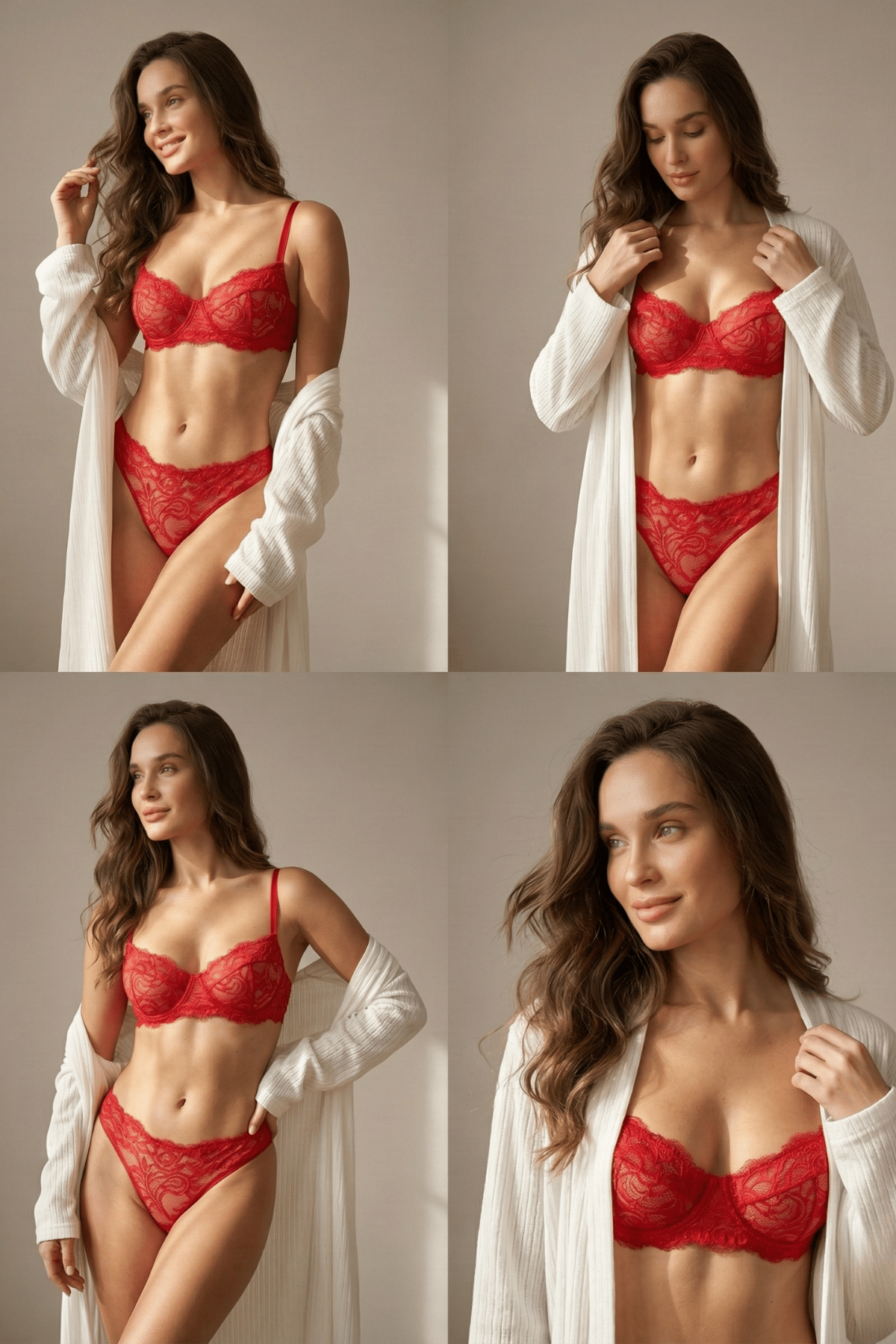 Sera Kırmızı Dantel Bralet Takımı