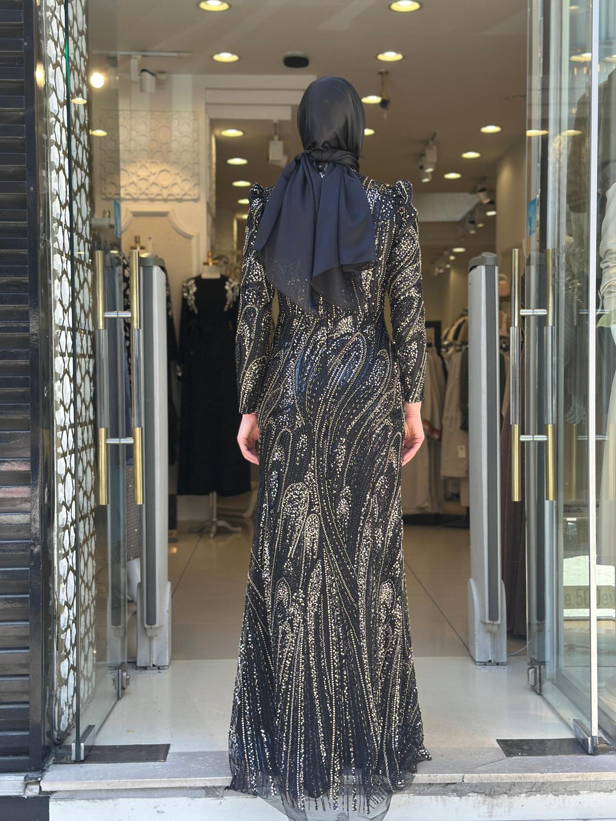 İTHAL TAŞLI ABİYE-SİYAH