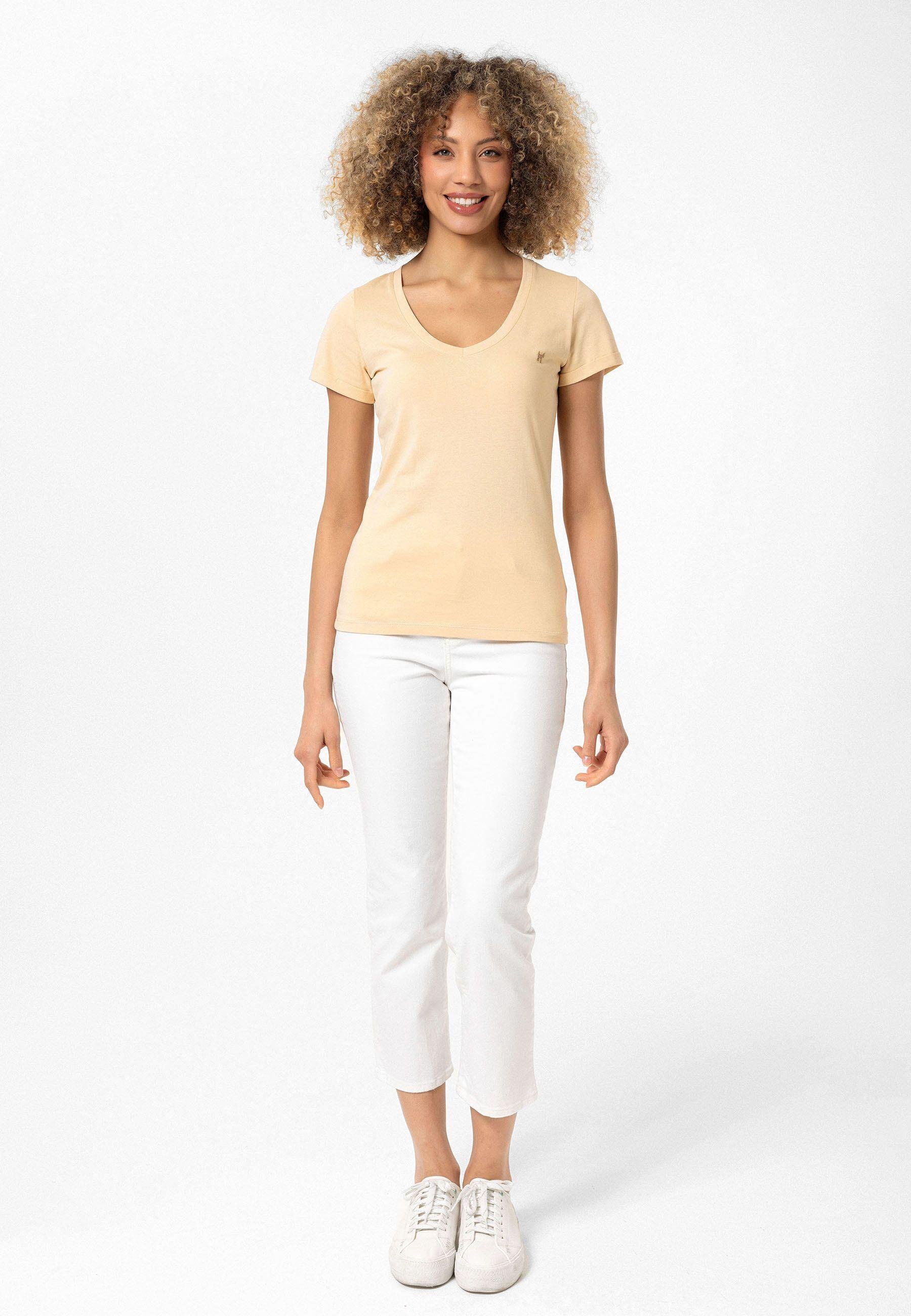 Christina Kadın Derin V Yaka Slim Fit T-Shirt