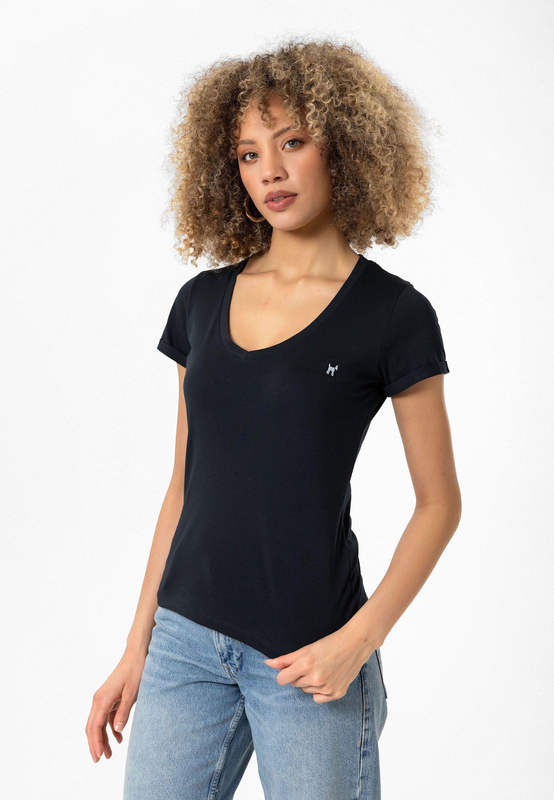 Christina Kadın Derin V Yaka Slim Fit T-Shirt