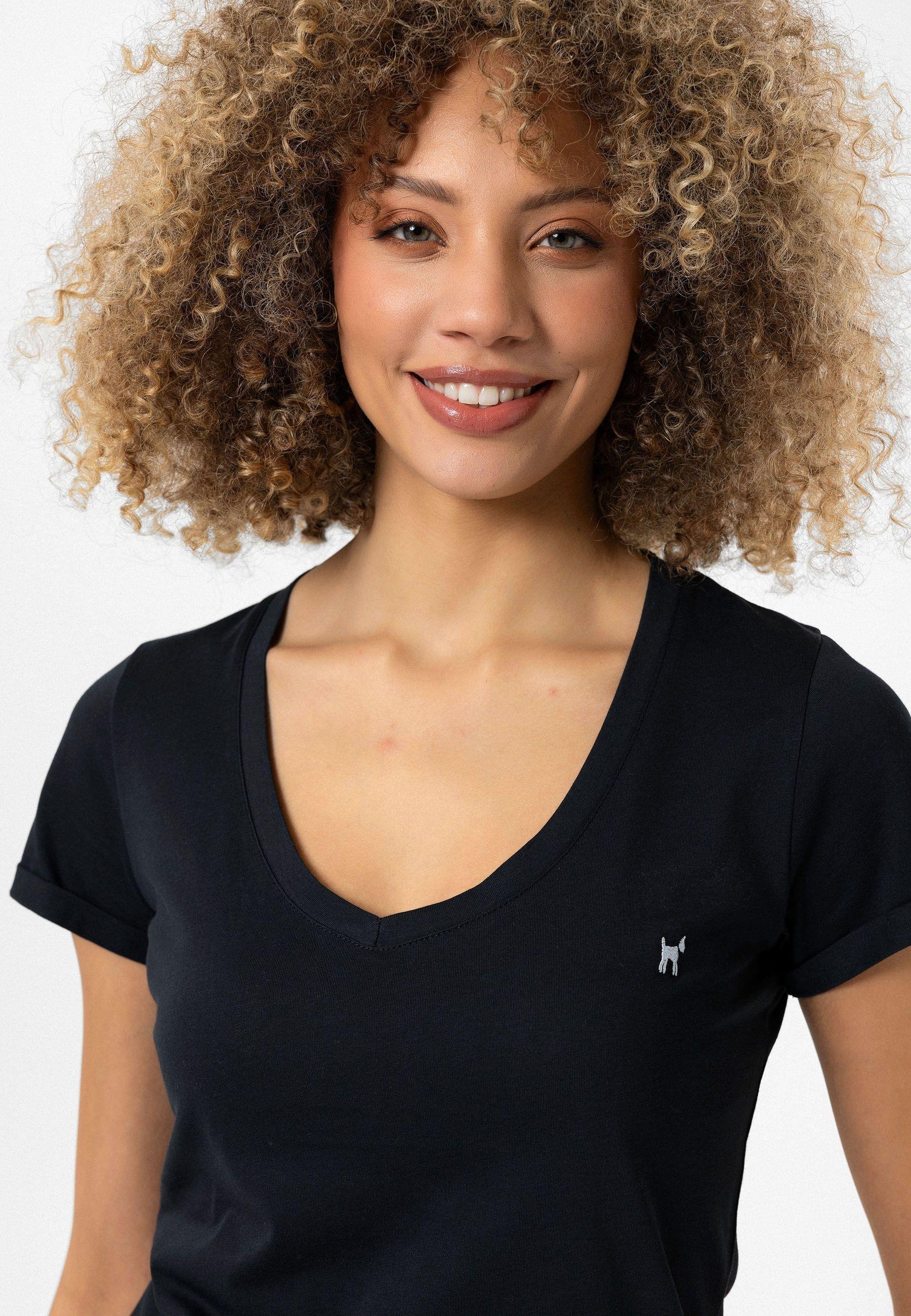 Christina Kadın Derin V Yaka Slim Fit T-Shirt