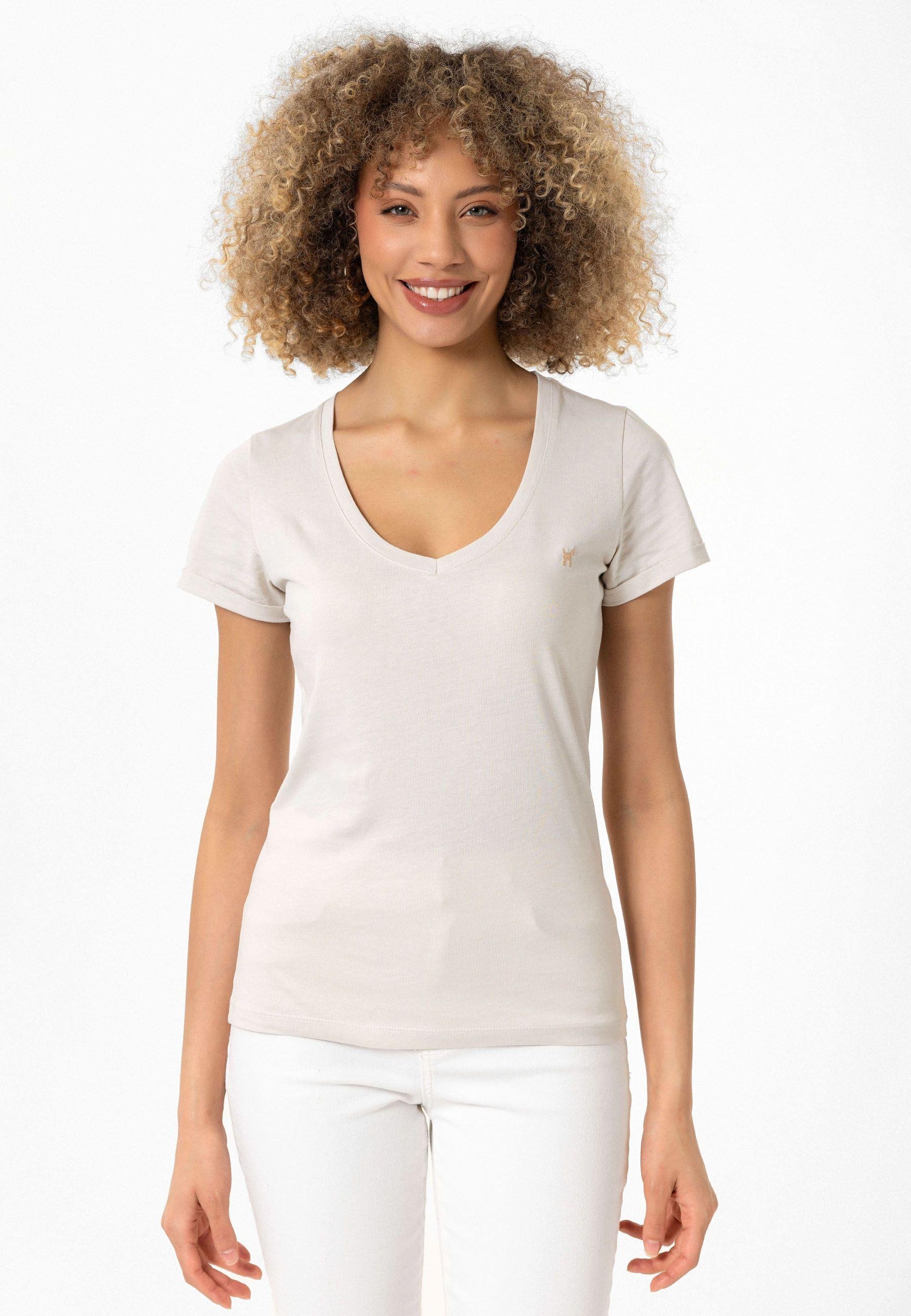 Christina Kadın Derin V Yaka Slim Fit T-Shirt