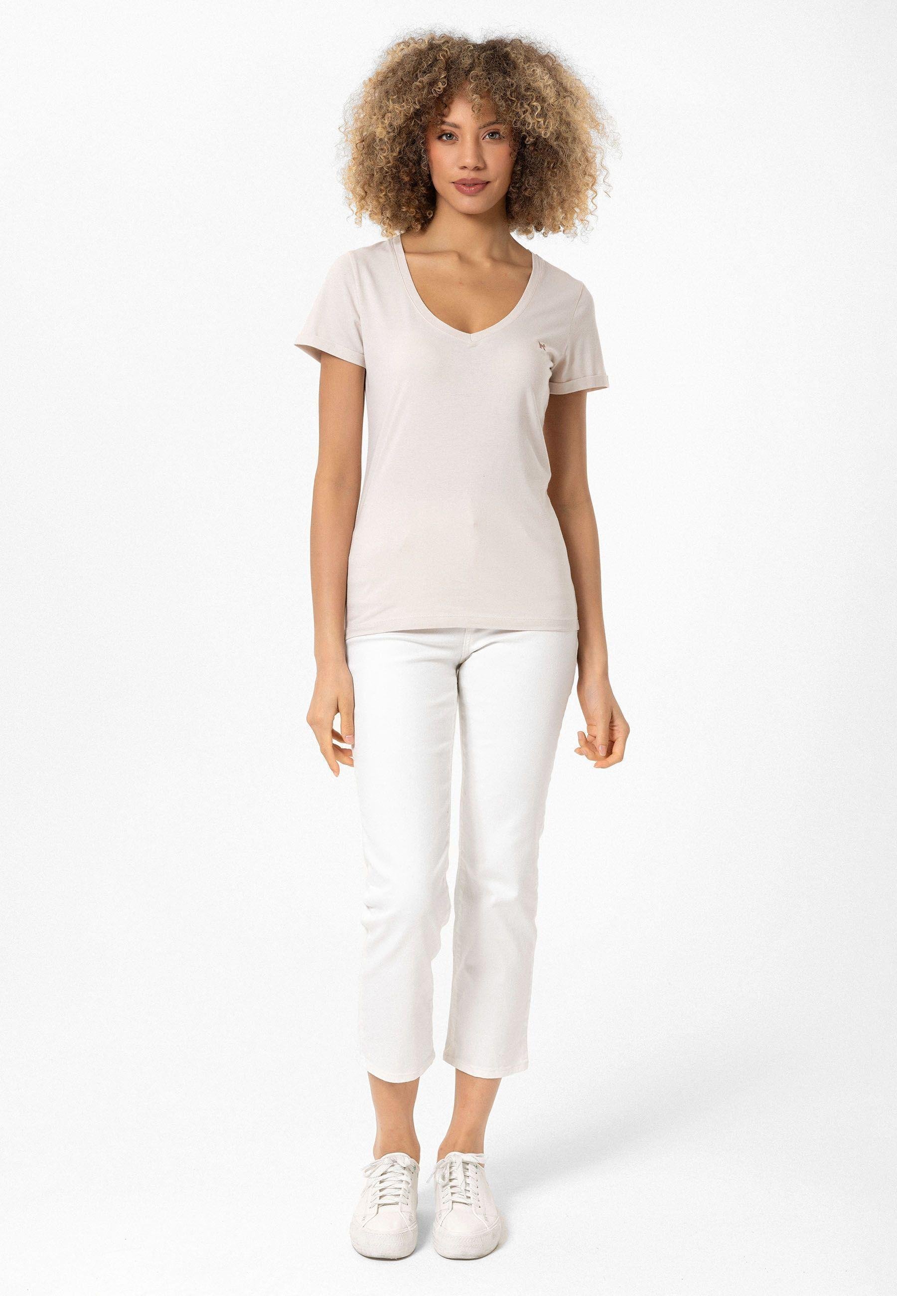 Christina Kadın Derin V Yaka Slim Fit T-Shirt