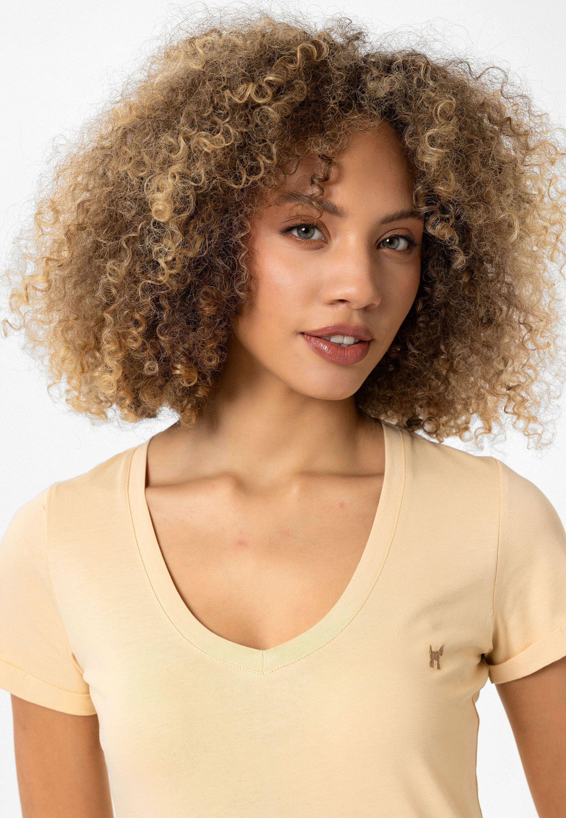 Christina Kadın Derin V Yaka Slim Fit T-Shirt