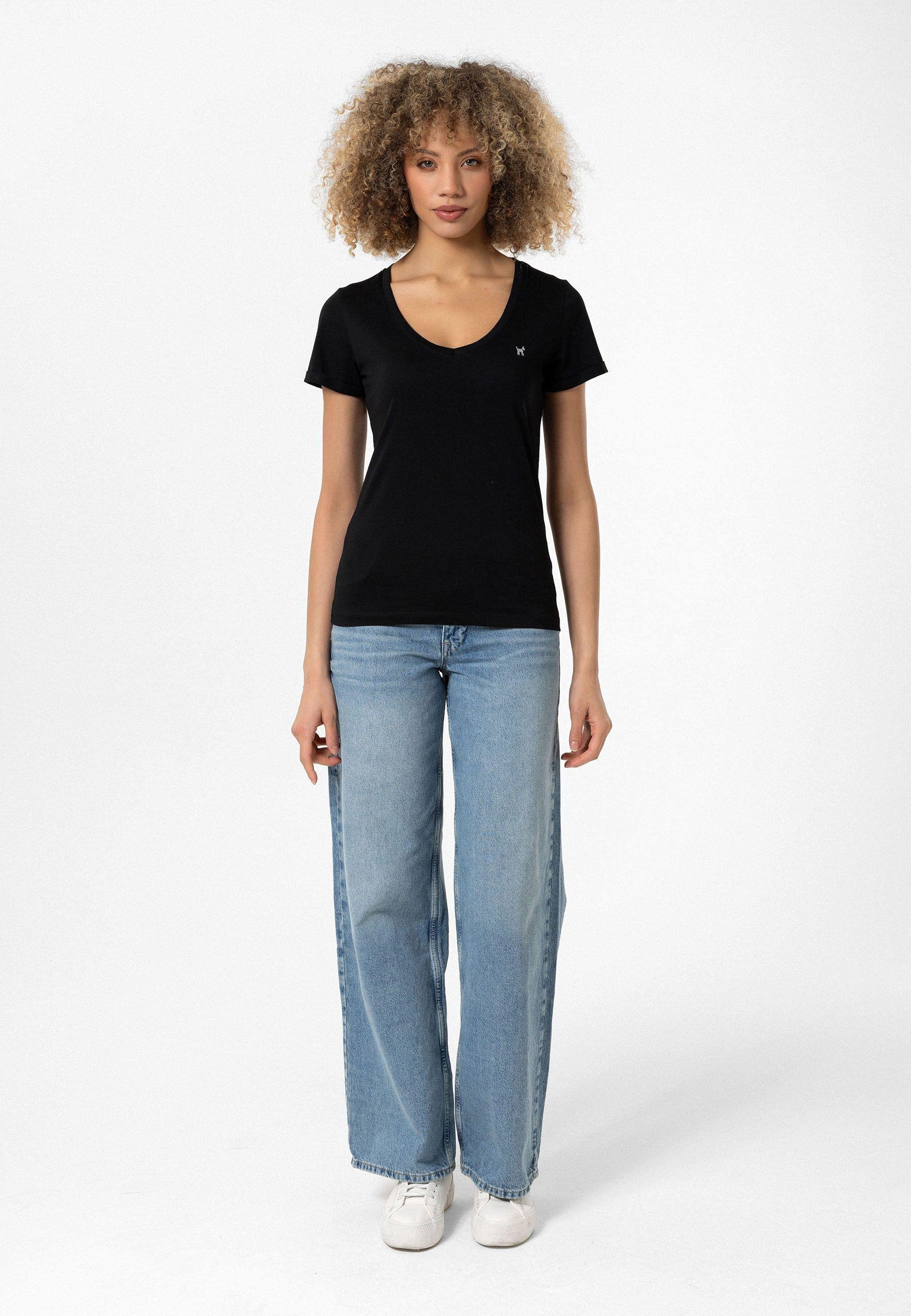 Christina Kadın Derin V Yaka Slim Fit T-Shirt