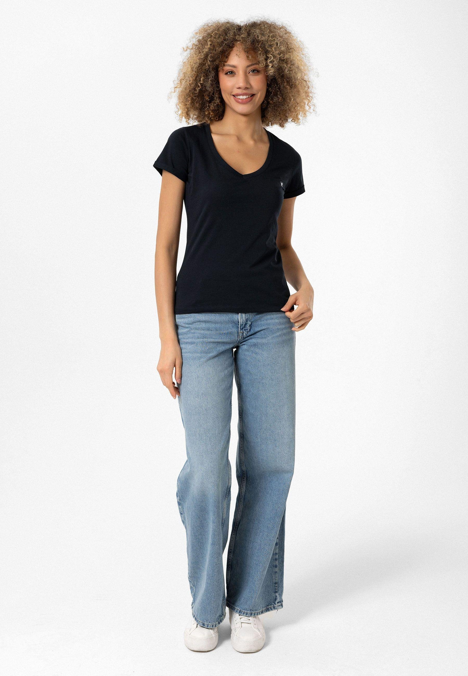 Christina Kadın Derin V Yaka Slim Fit T-Shirt
