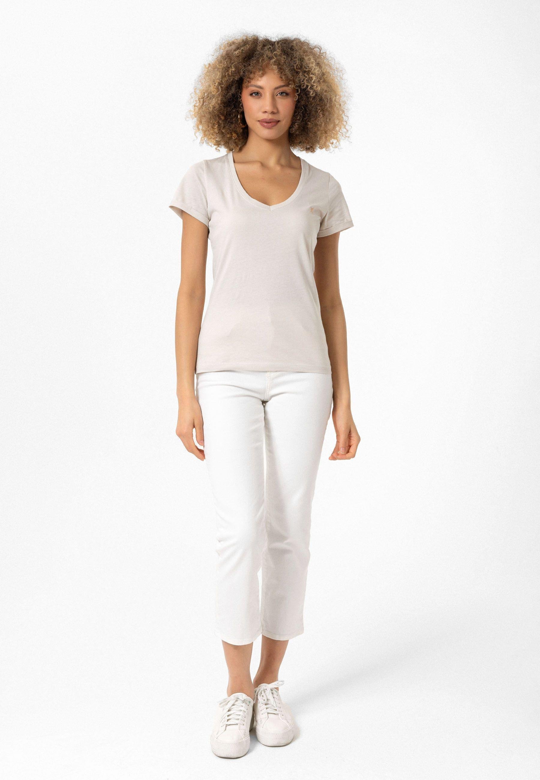 Christina Kadın Derin V Yaka Slim Fit T-Shirt
