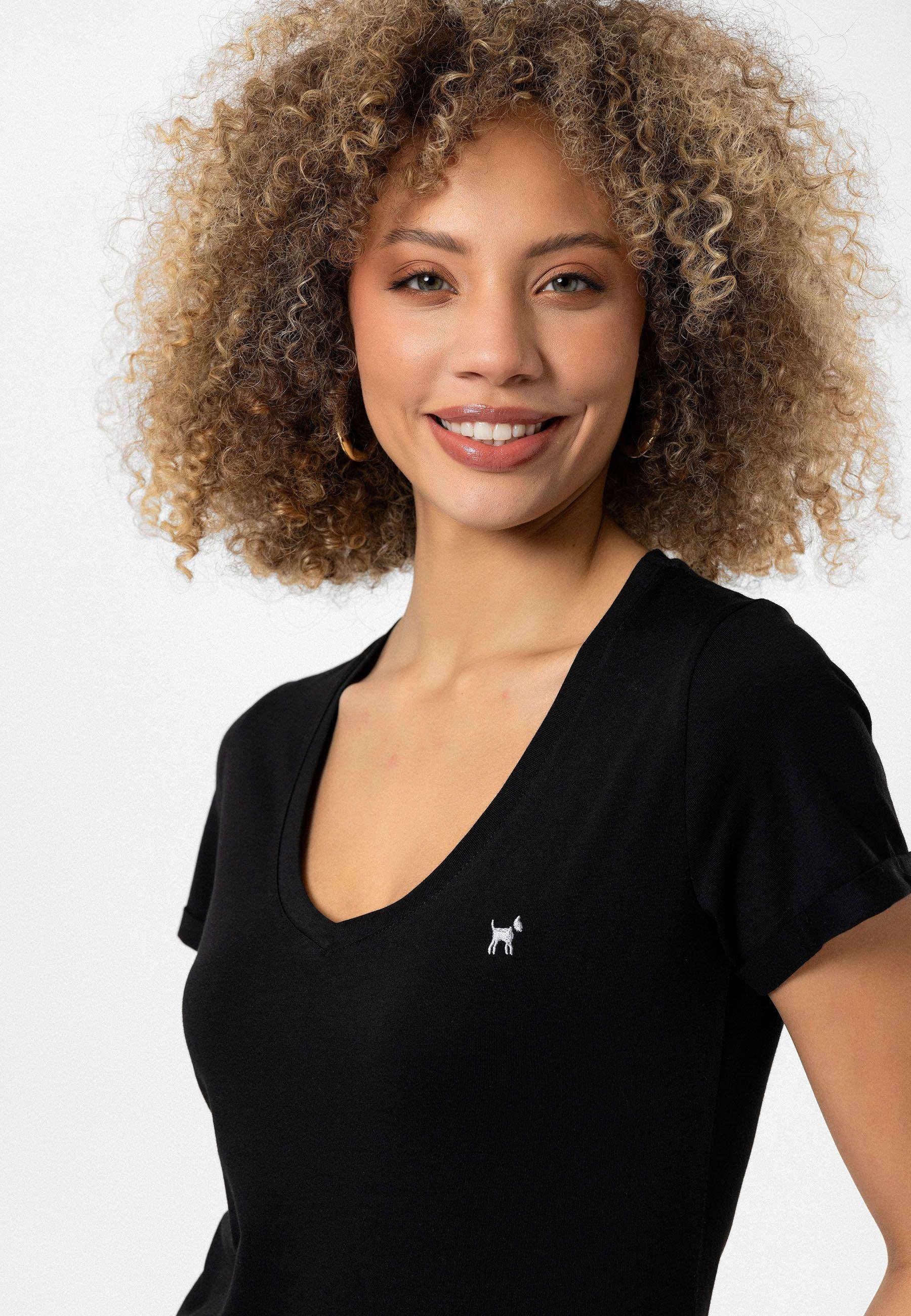 Christina Kadın Derin V Yaka Slim Fit T-Shirt