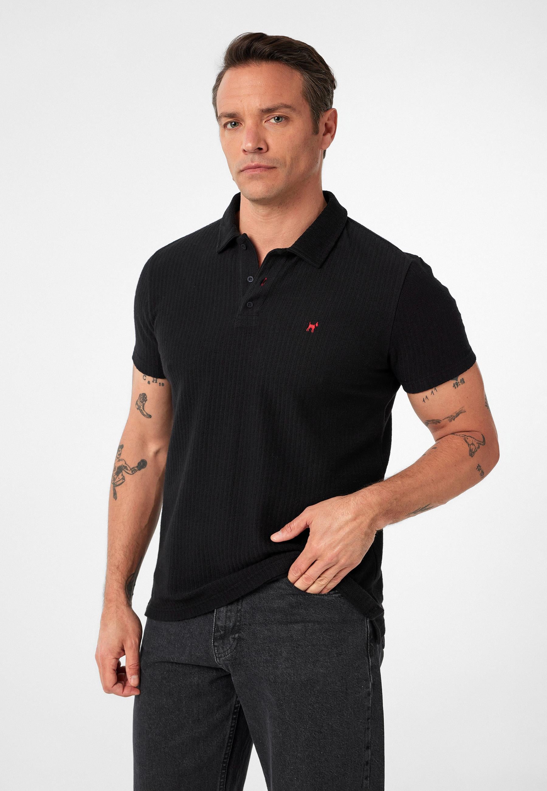 Clarimonds Siyah Regular Fit  Erkek Polo Yaka T-Shirt